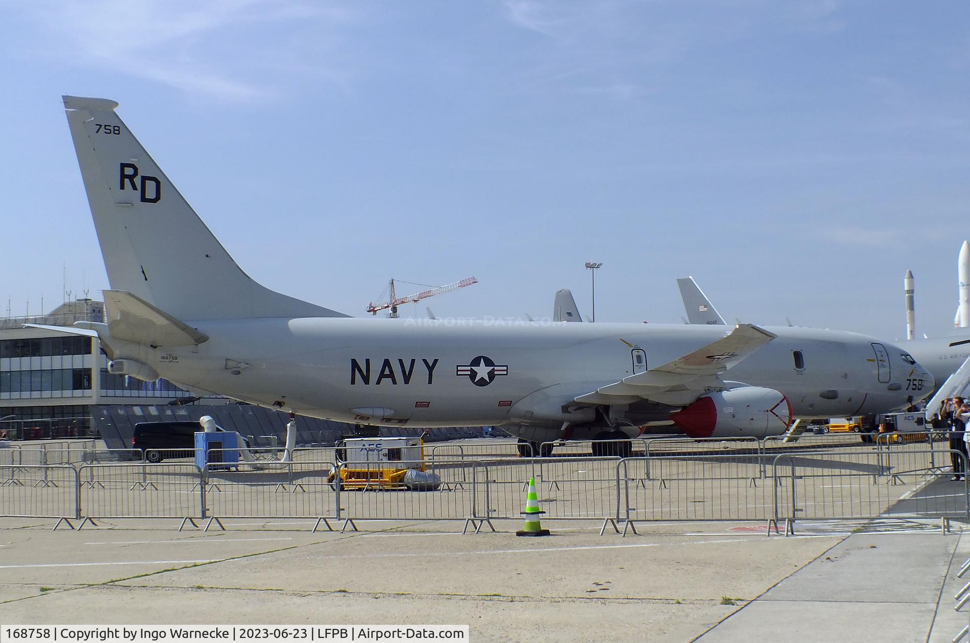 168758, 2014 Boeing P-8A Poseidon C/N 42254, Boeing P-8A Poseidon of the US Navy at the Aerosalon 2023, Paris