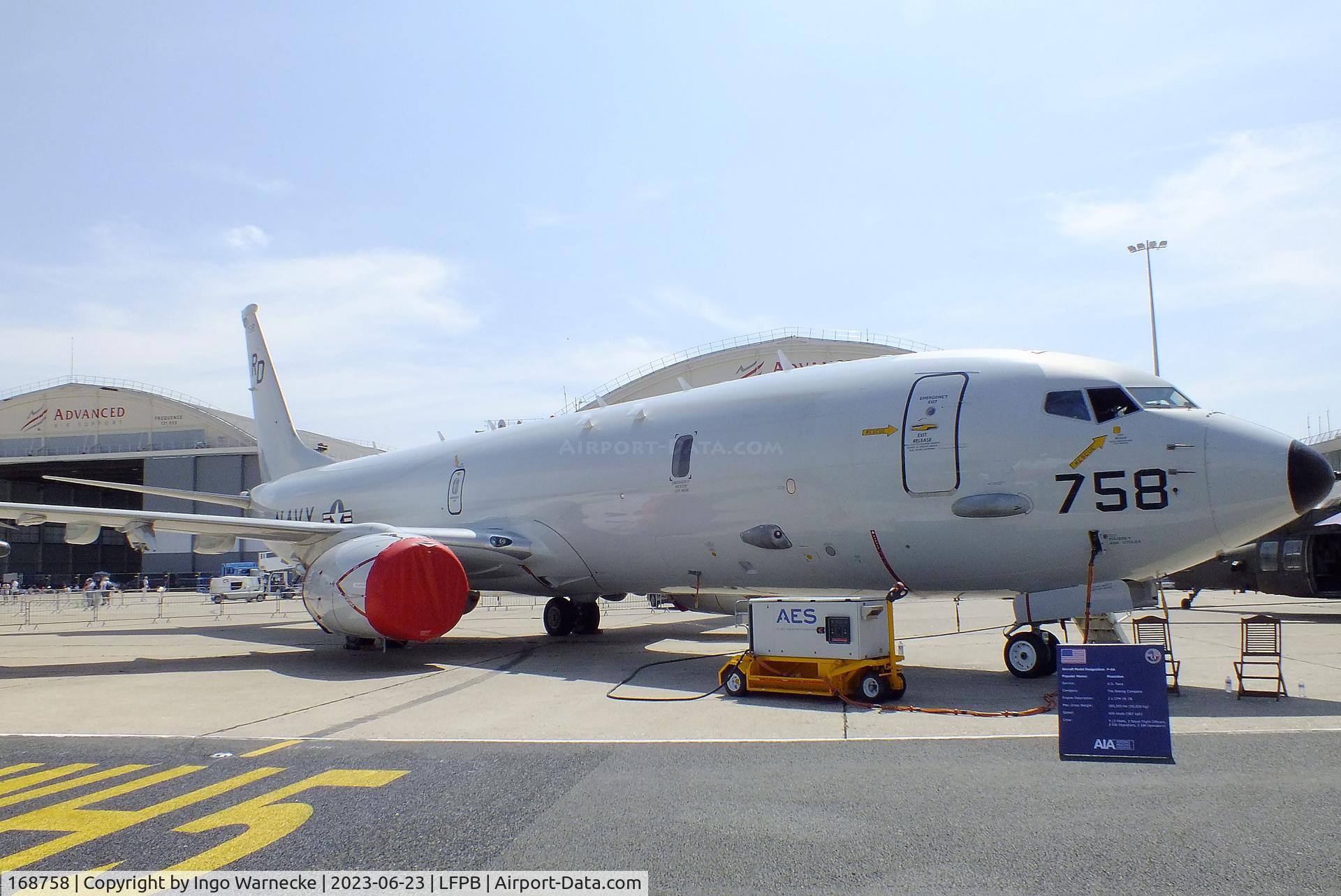 168758, 2014 Boeing P-8A Poseidon C/N 42254, Boeing P-8A Poseidon of the US Navy at the Aerosalon 2023, Paris