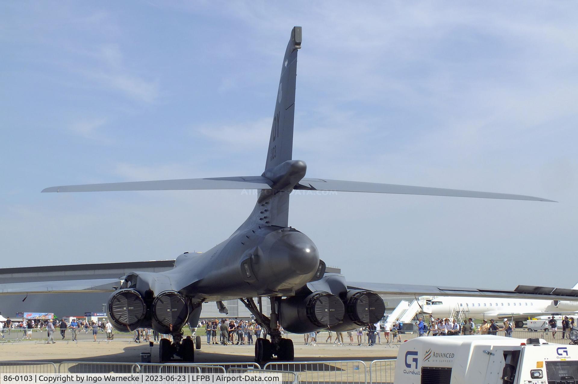 86-0103, 1986 Rockwell B-1B Lancer C/N 63, Rockwell B-1B Lancer of the USAF at the Aerosalon 2023, Paris