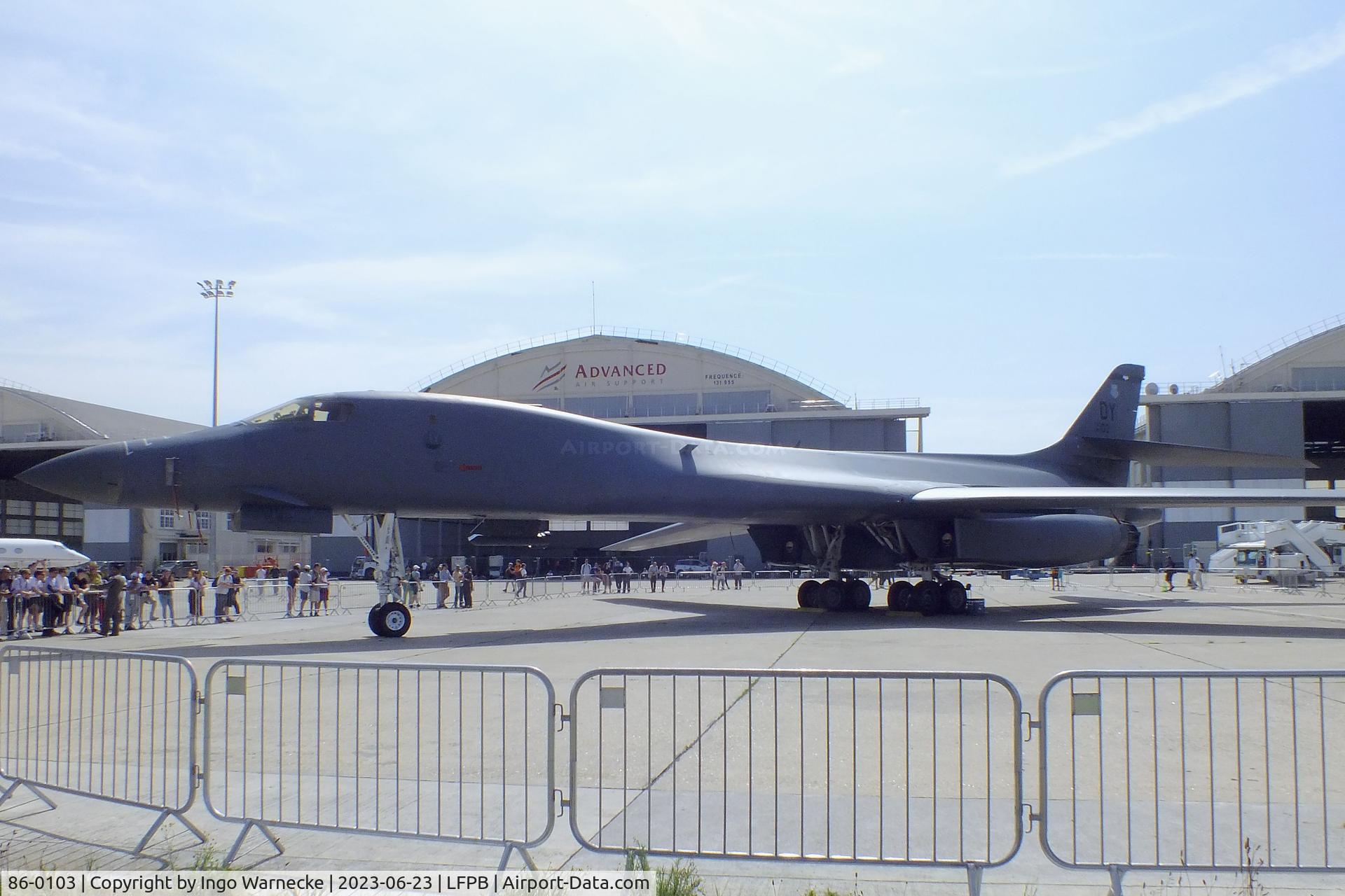 86-0103, 1986 Rockwell B-1B Lancer C/N 63, Rockwell B-1B Lancer of the USAF at the Aerosalon 2023, Paris