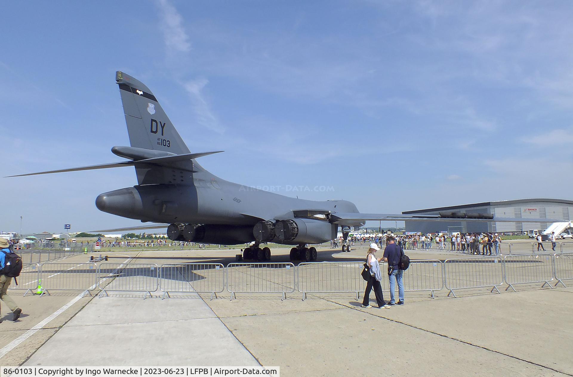 86-0103, 1986 Rockwell B-1B Lancer C/N 63, Rockwell B-1B Lancer of the USAF at the Aerosalon 2023, Paris