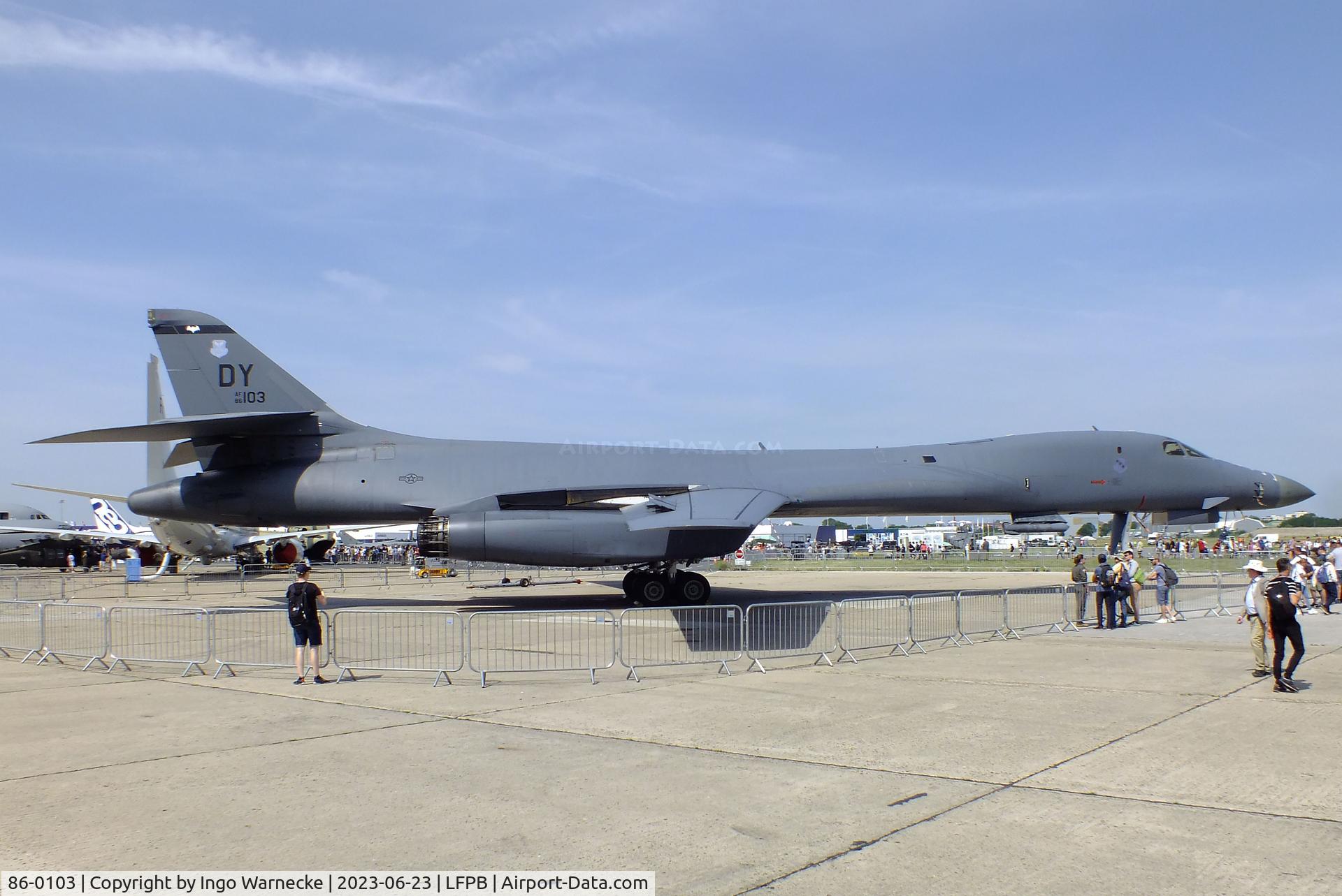86-0103, 1986 Rockwell B-1B Lancer C/N 63, Rockwell B-1B Lancer of the USAF at the Aerosalon 2023, Paris