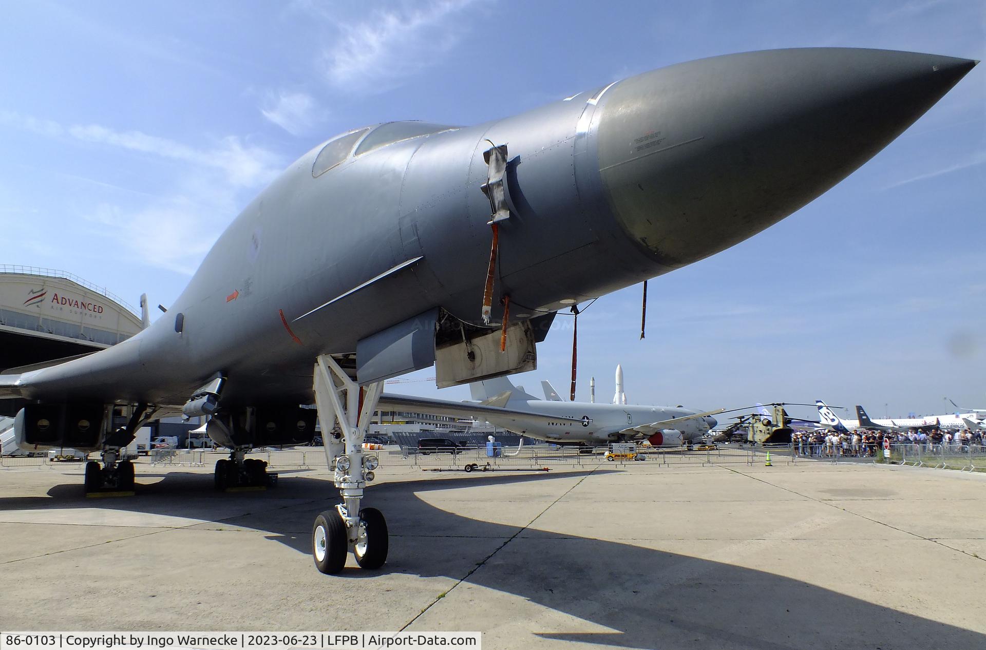 86-0103, 1986 Rockwell B-1B Lancer C/N 63, Rockwell B-1B Lancer of the USAF at the Aerosalon 2023, Paris
