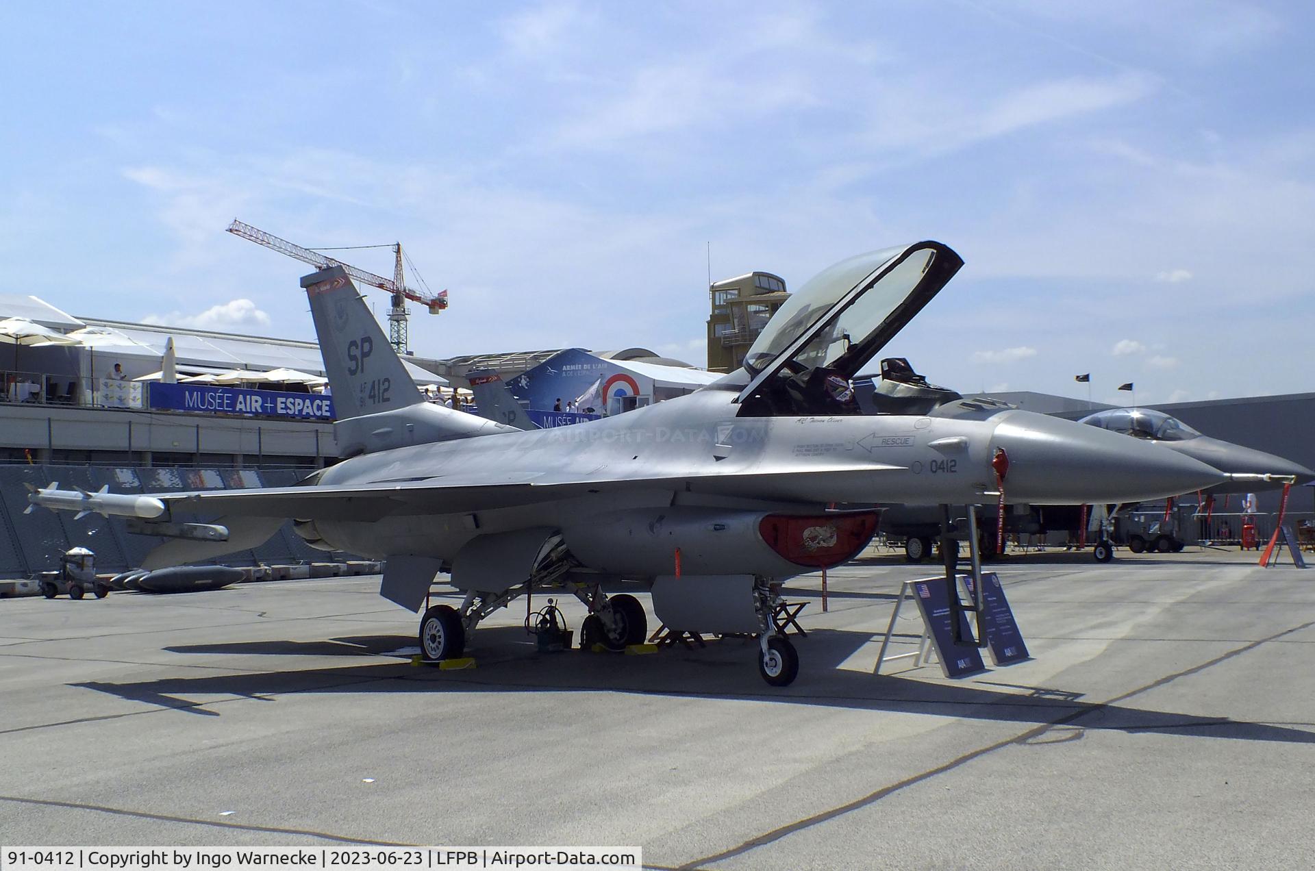 91-0412, 1991 General Dynamics F-16C Fighting Falcon C/N CC-110, General Dynamics F-16C Fighting Falcon of the USAF at the Aerosalon 2023, Paris