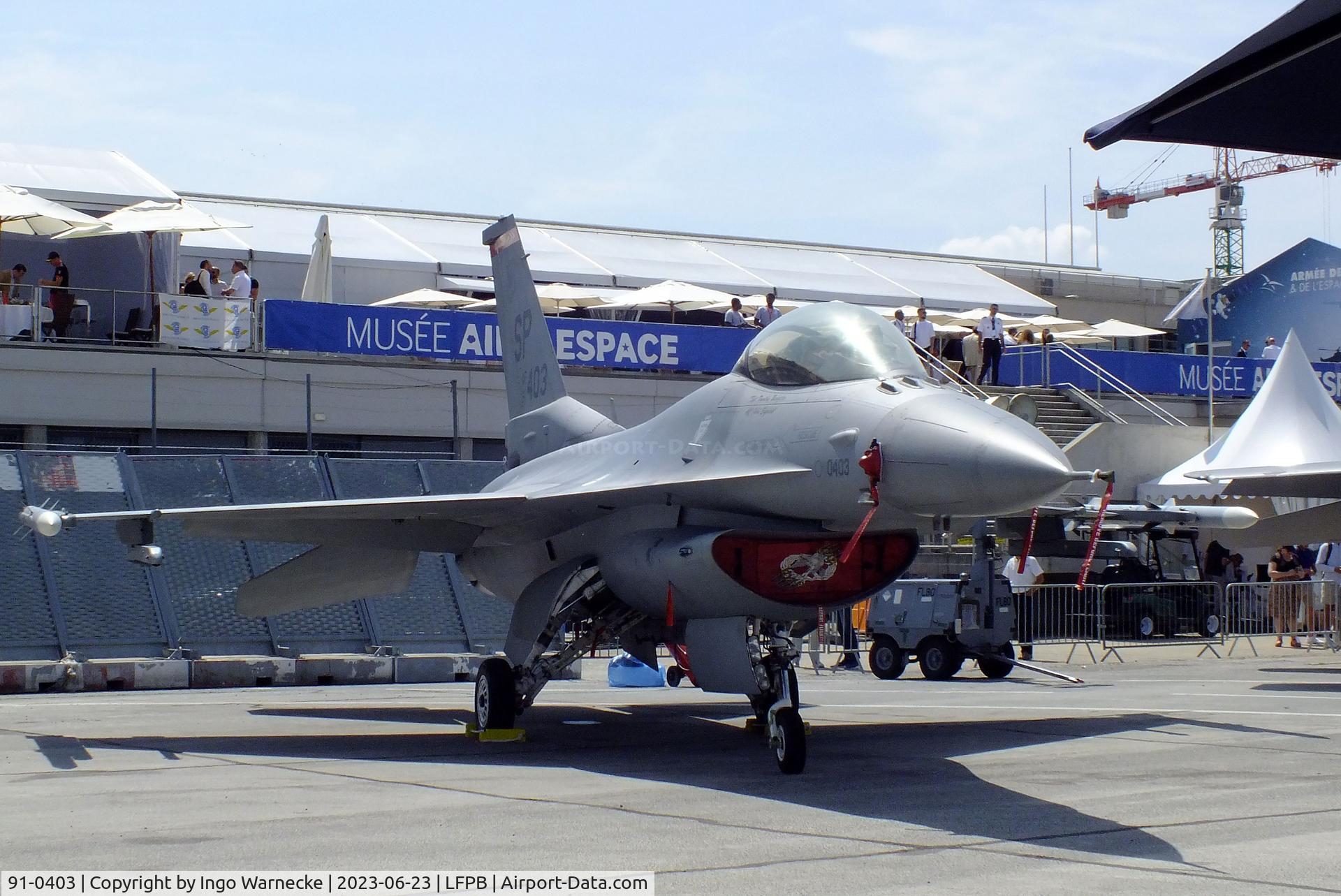 91-0403, General Dynamics F-16C Fighting Falcon C/N CC-101, General Dynamics F-16C Fighting Falcon of the USAF at the Aerosalon 2023, Paris