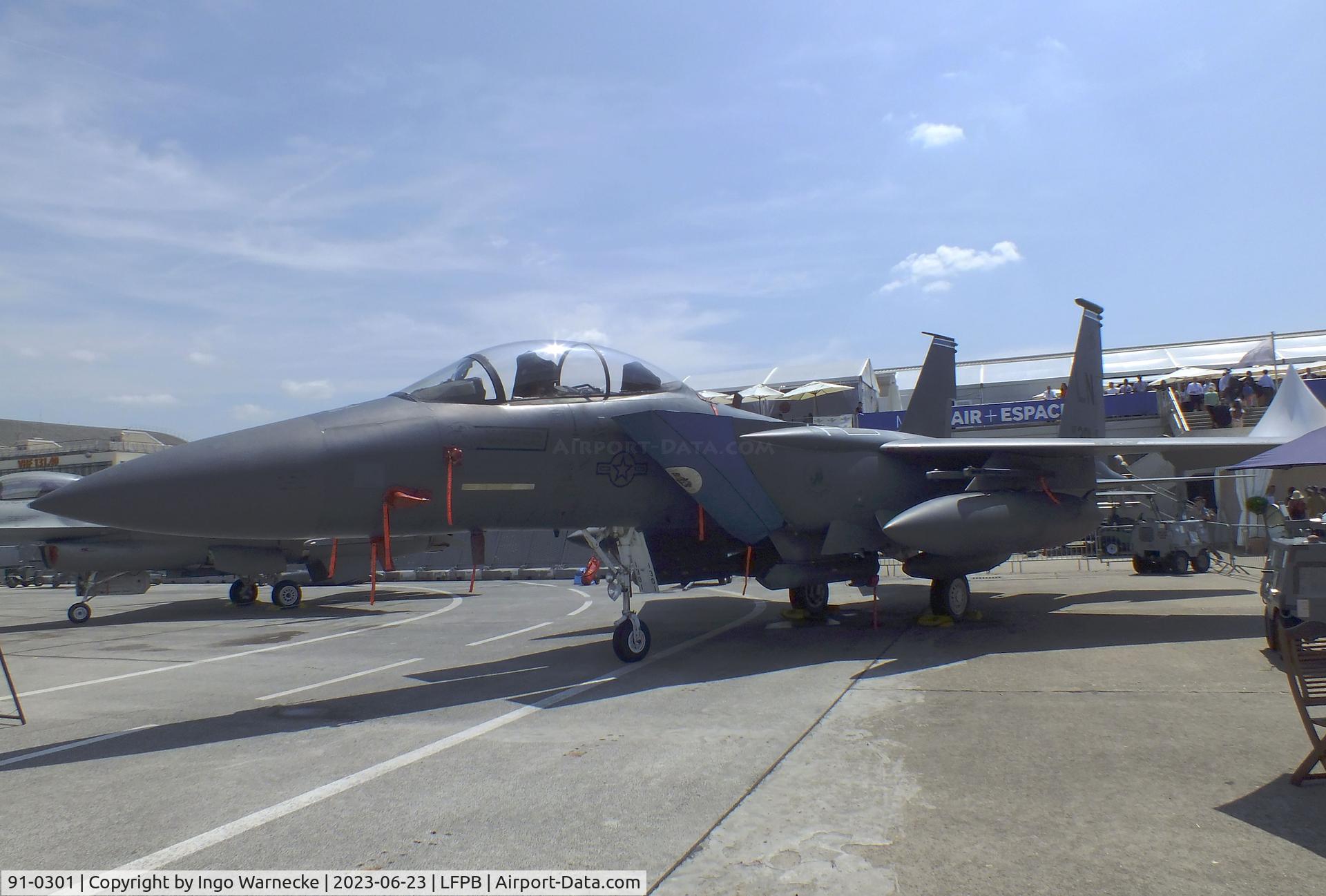 91-0301, 1991 McDonnell Douglas F-15E Strike Eagle C/N 1208/E166, McDonnell Douglas F-15E Strike Eagle of the USAF at the Aerosalon 2023, Paris