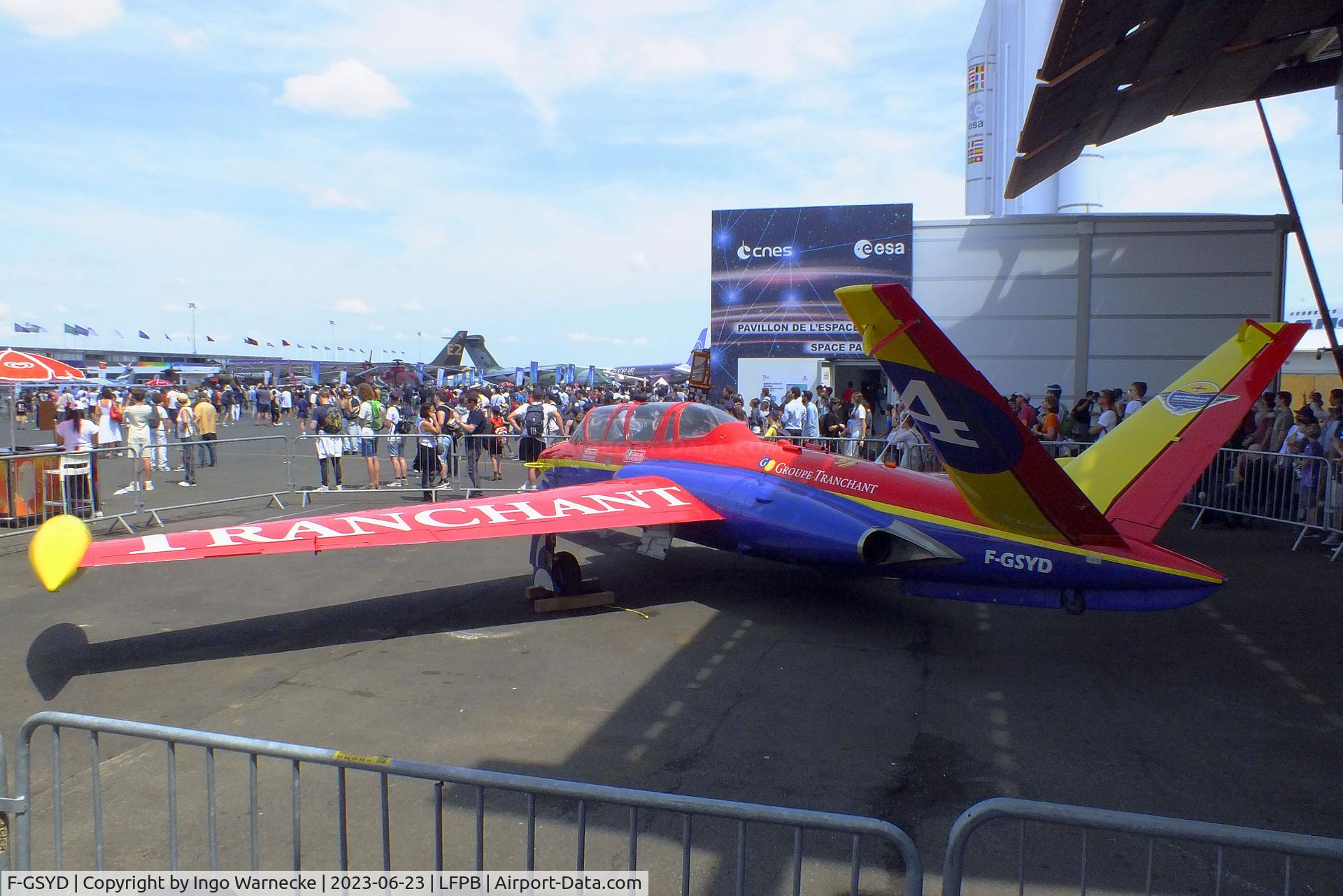 F-GSYD, Fouga CM-170 Magister C/N 455, Fouga CM.170 Magister of the Patrouille Tranchant at the Aerosalon 2023, Paris