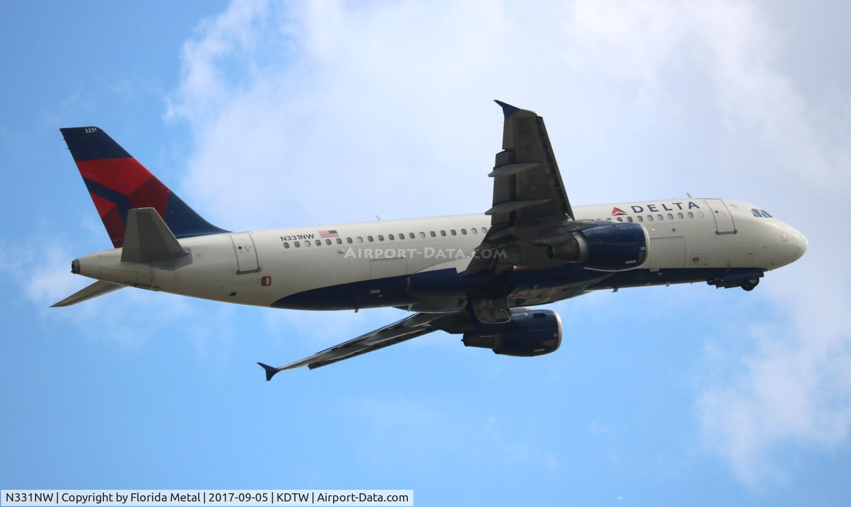 N331NW, 1992 Airbus A320-211 C/N 318, DAL A320 zx DTW-BDL