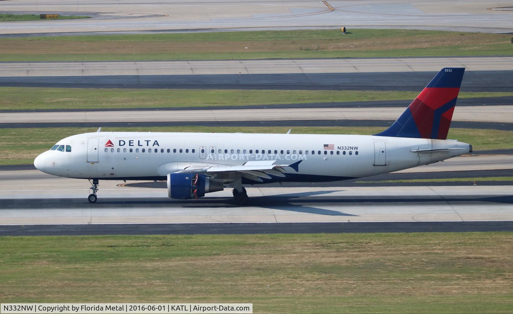 N332NW, 1992 Airbus A320-211 C/N 319, DAL A320 zx MCI-ATL