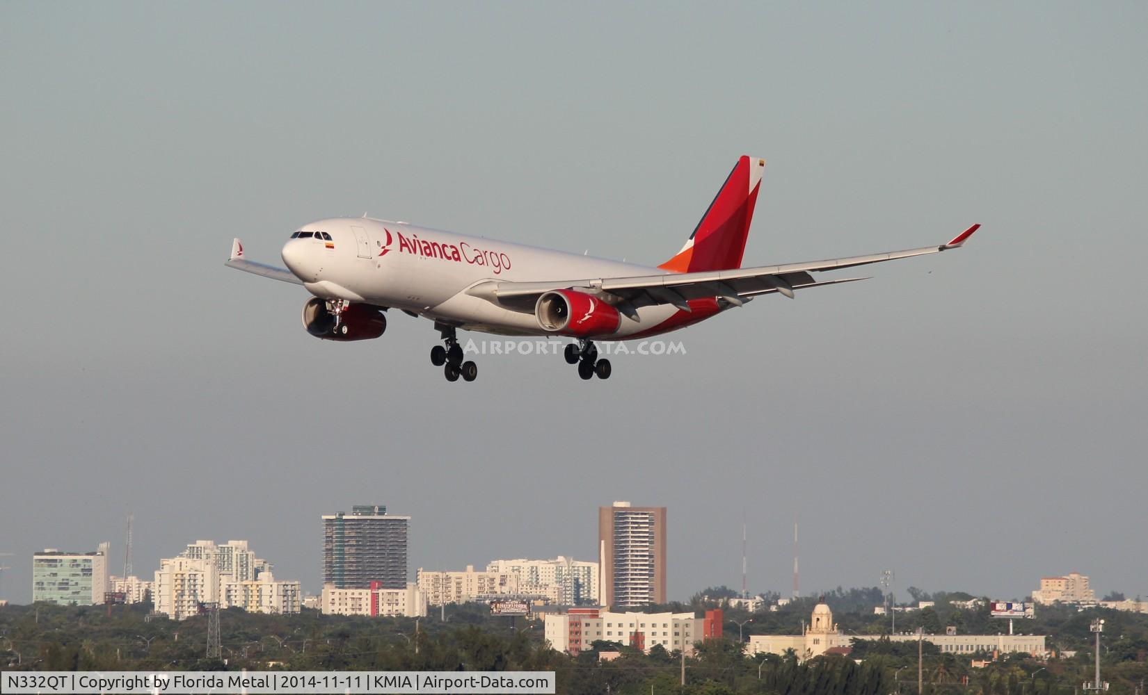 N332QT, 2013 Airbus A330-243F C/N 1428, AVA Cargo A332F zx BOG-MIA