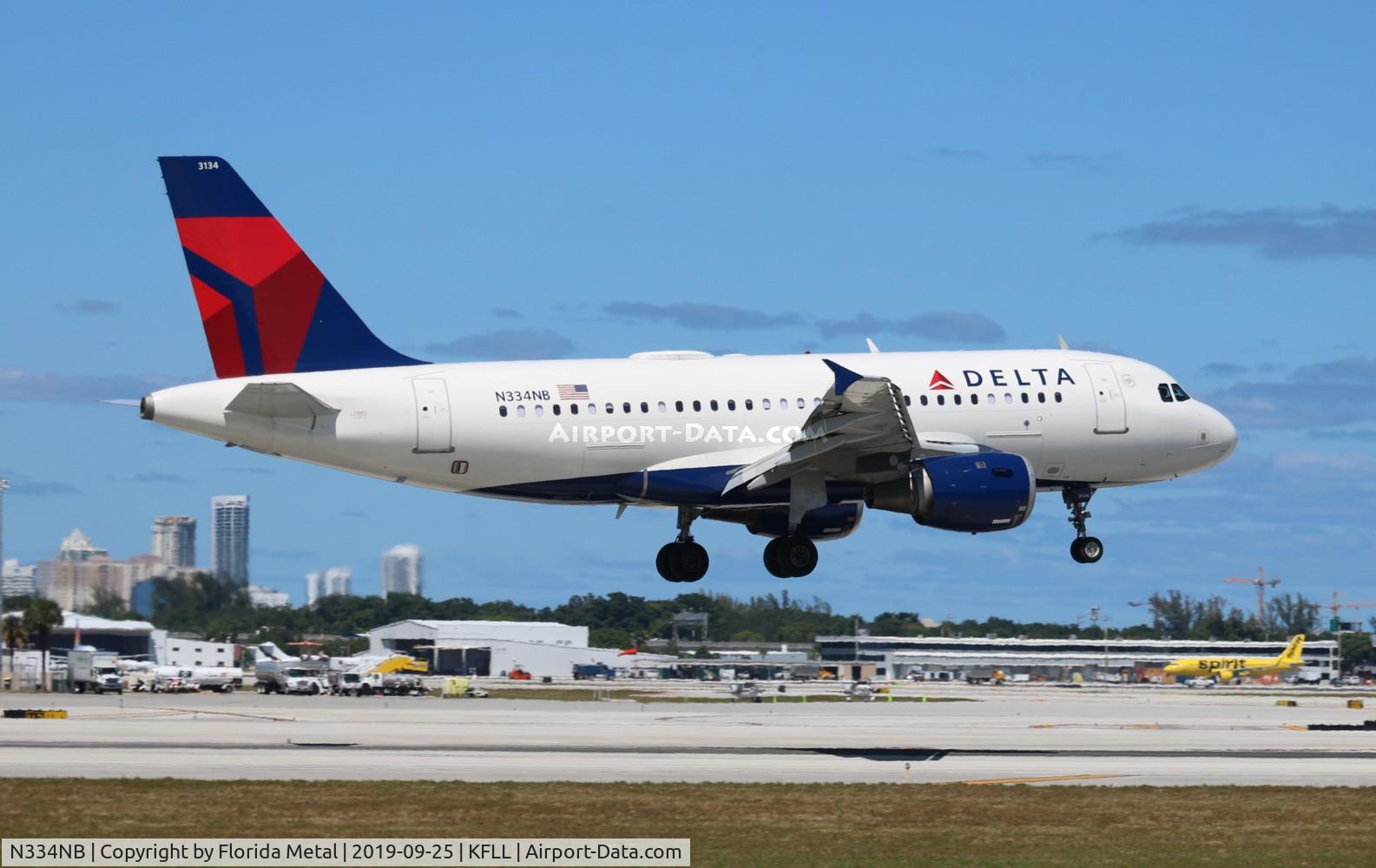 N334NB, 2002 Airbus A319-114 C/N 1659, DAL A319 zx FLL 10R