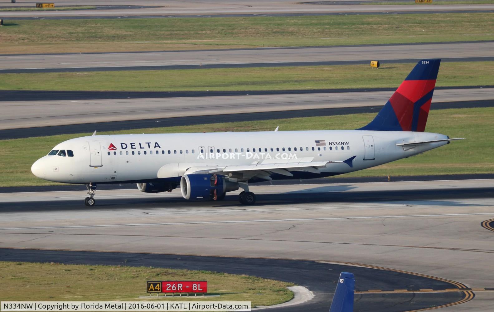 N334NW, 1992 Airbus A320-212 C/N 339, DAL A320 zx DEN-ATL