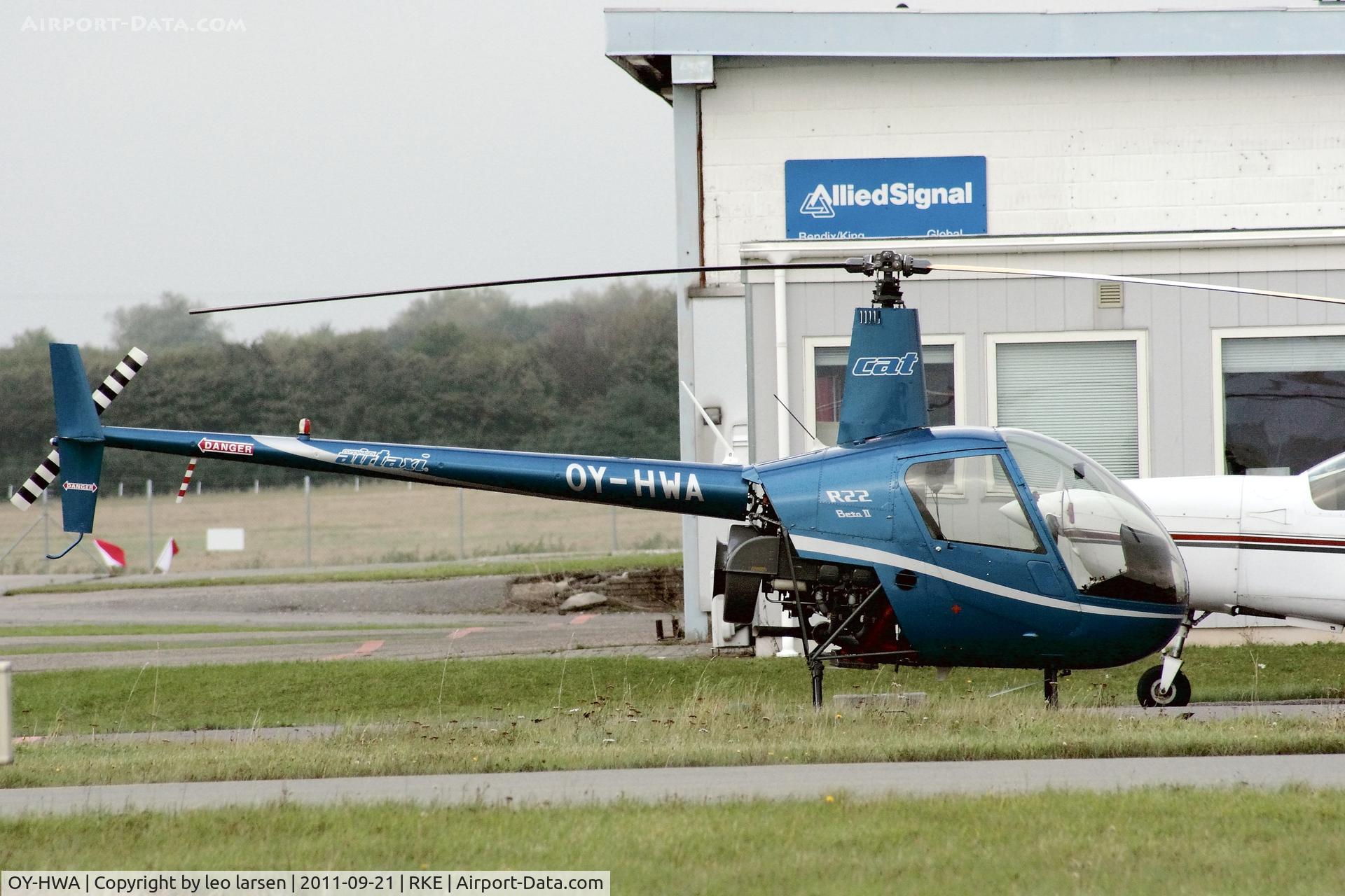 OY-HWA, 2008 Robinson R22 Beta II C/N 4342, Roskilde 21.9.2011