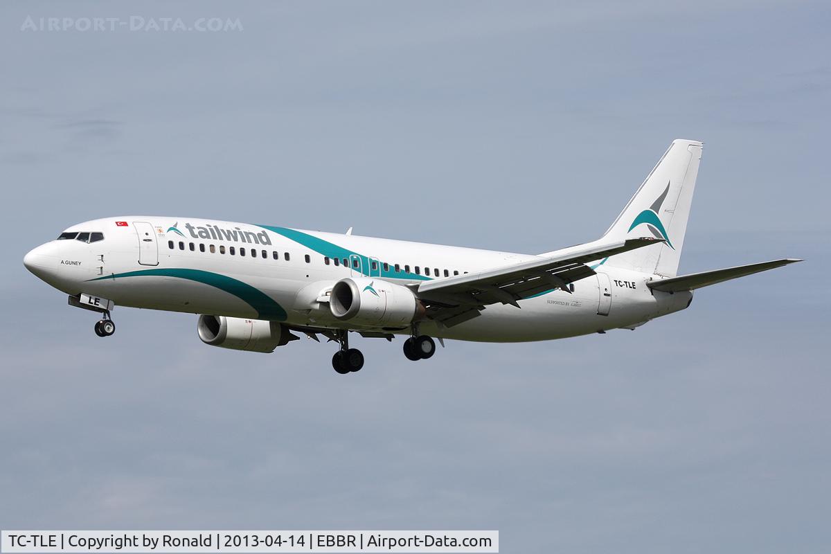 TC-TLE, 1997 Boeing 737-4Q8 C/N 27628, at bru