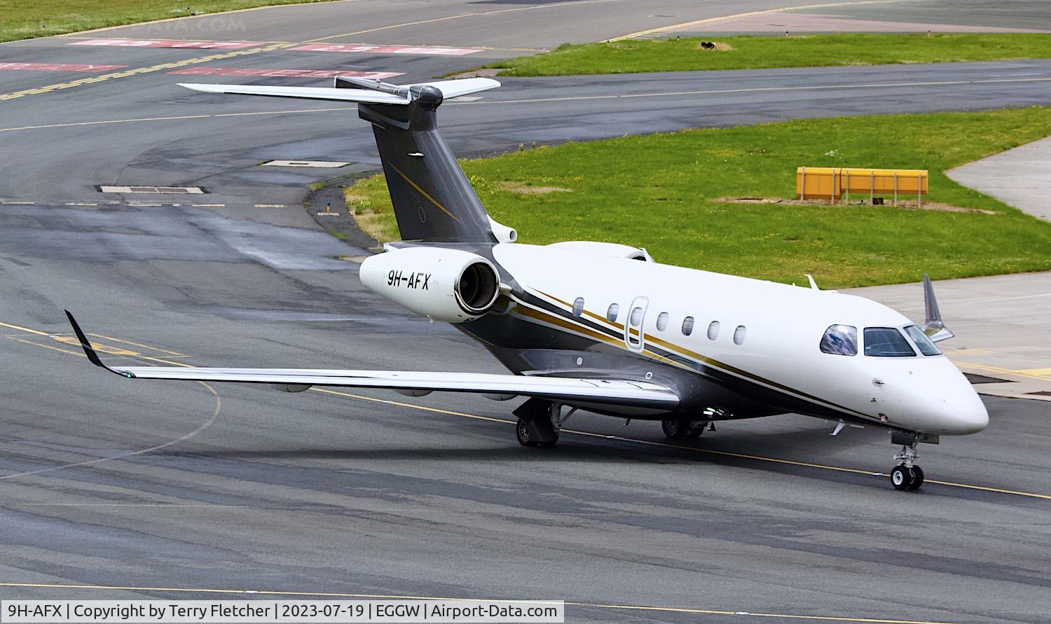 9H-AFX, 2015 Embraer EMB-550 Legacy 500 C/N 55000028, At Luton Airport