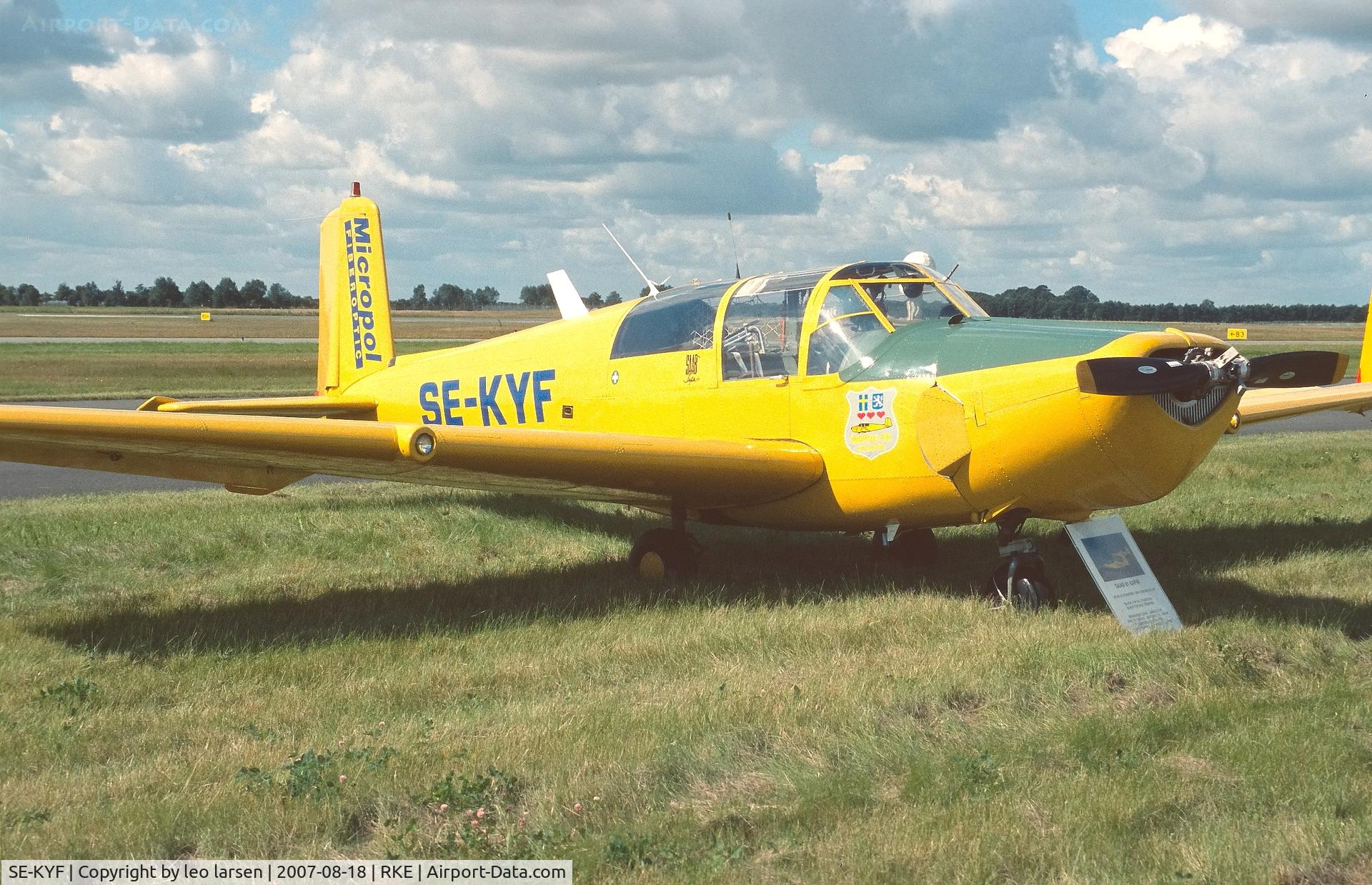 SE-KYF, 1953 Saab 91B Safir C/N 91-249, Roskilde Air Show 18.8.2007