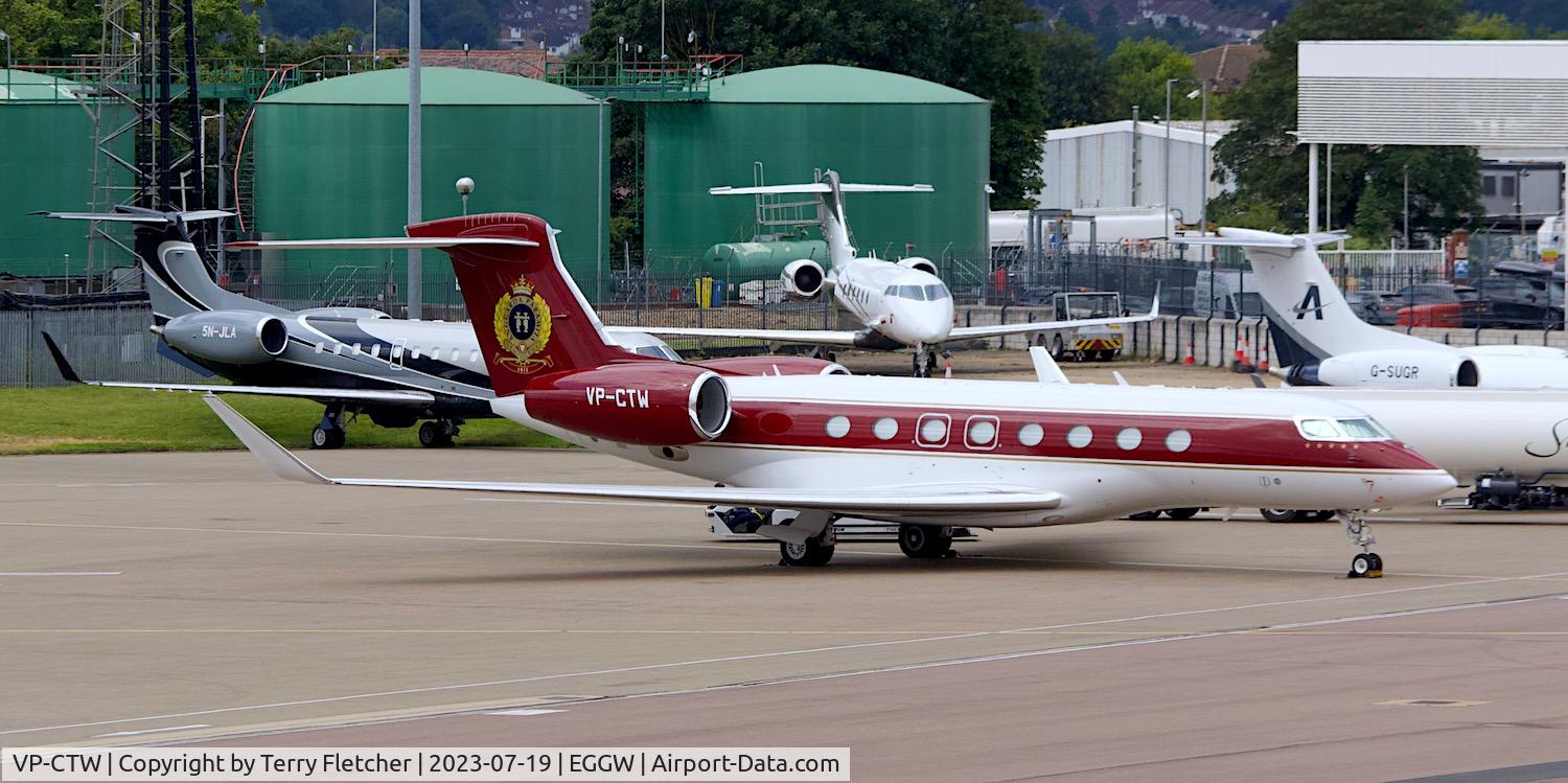 VP-CTW, 2022 Gulfstream Aerospace G650ER C/N 6509, At Luton Airport