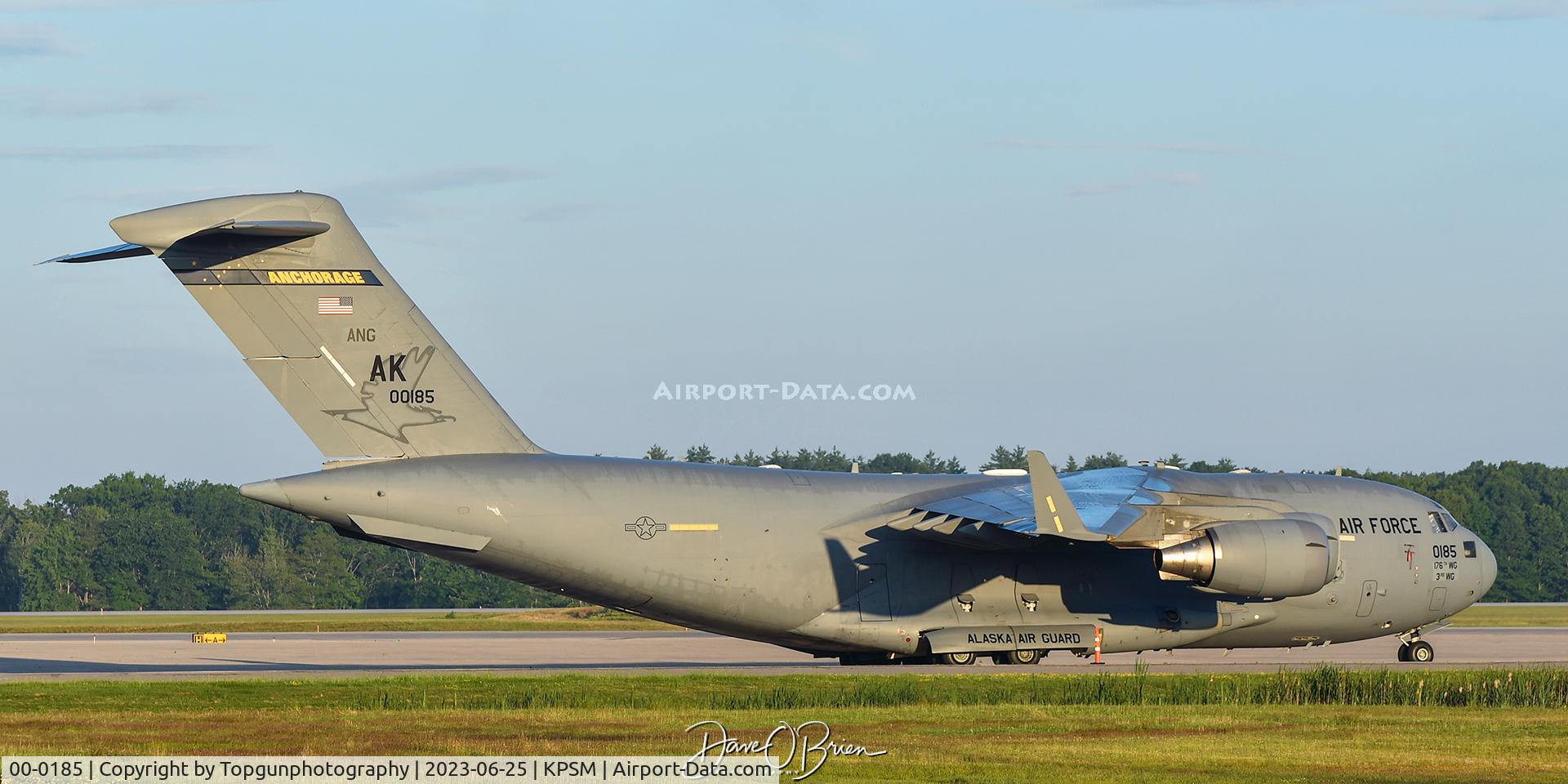 00-0185, 2000 Boeing C-17A Globemaster III C/N 50093/F092, REACH809 resting on the ramp after coming in overnight