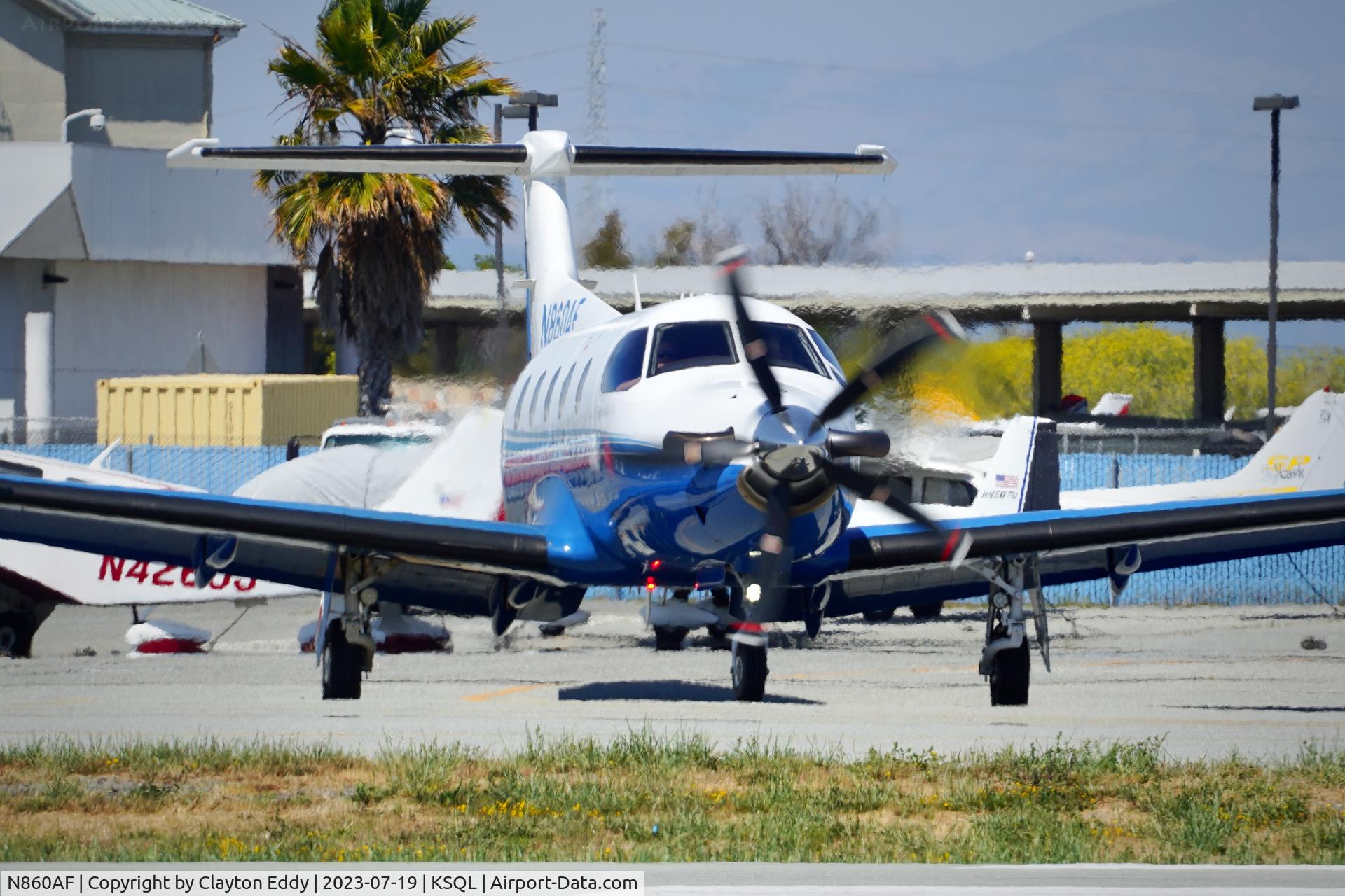 N860AF, 2019 Pilatus PC-12/47E C/N 1860, San Carlos Airport in California 2023