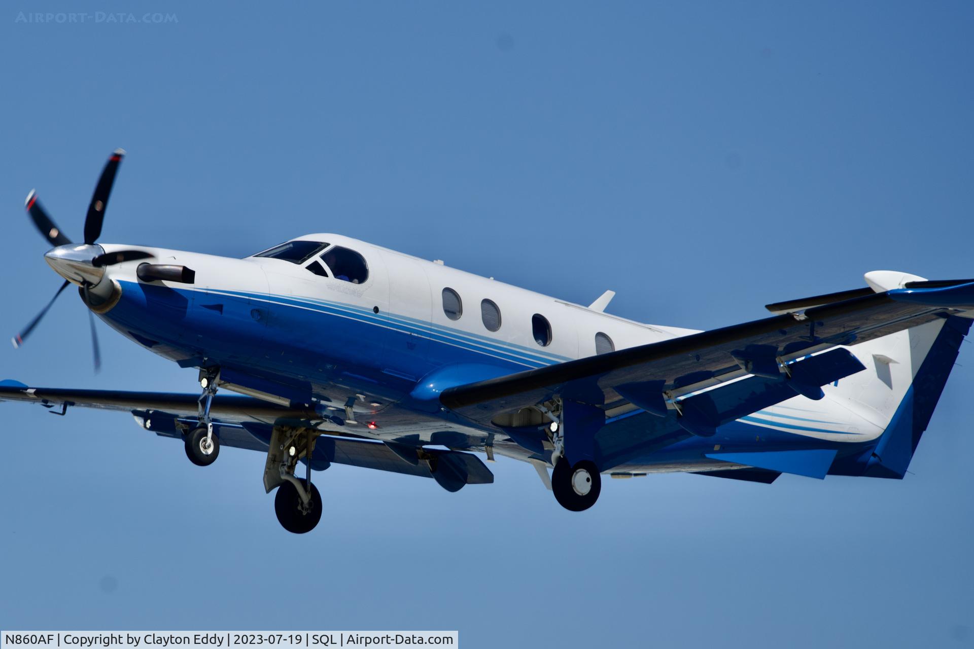 N860AF, 2019 Pilatus PC-12/47E C/N 1860, San Carlos Airport in California 2023