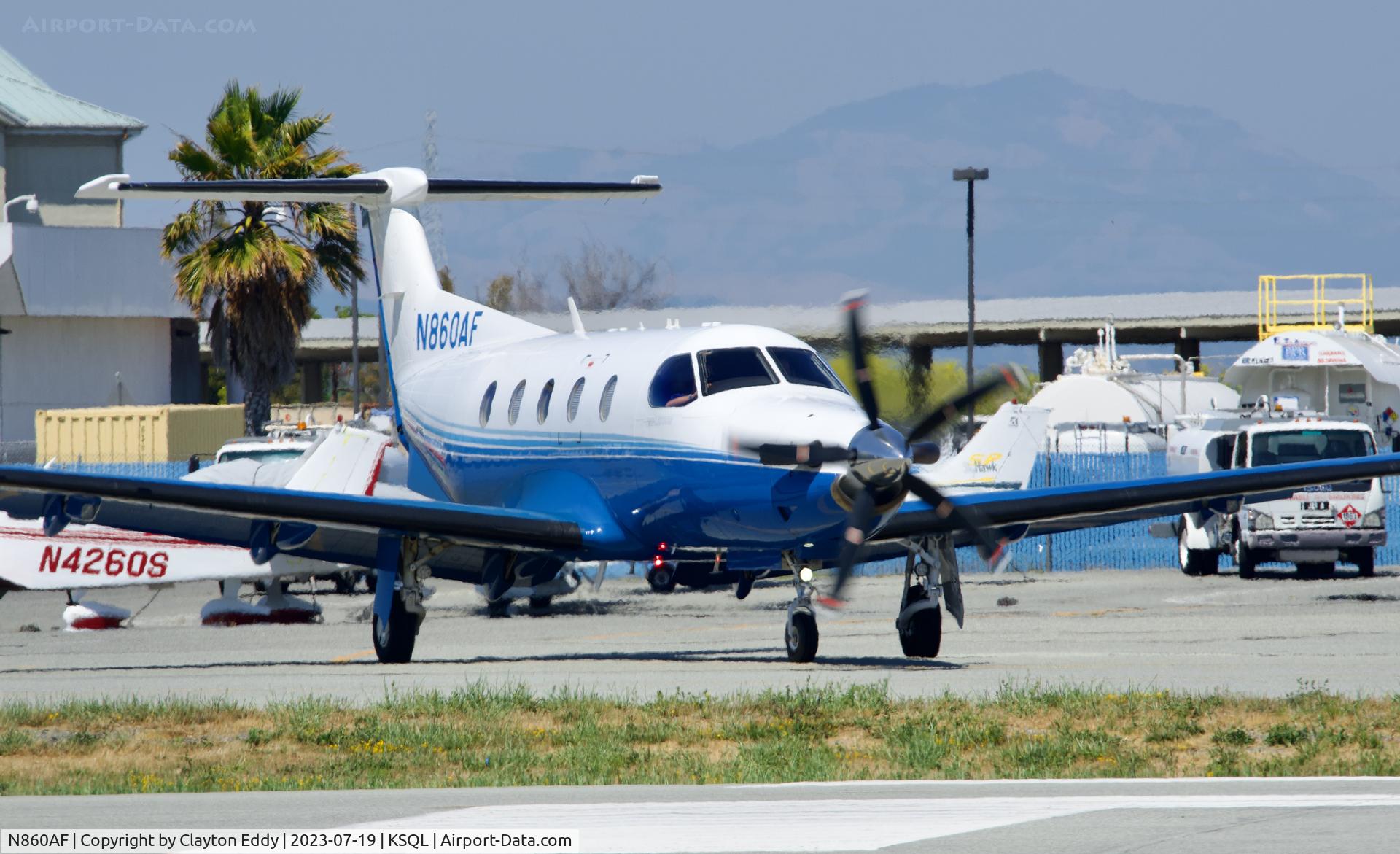 N860AF, 2019 Pilatus PC-12/47E C/N 1860, San Carlos Airport in California 2023