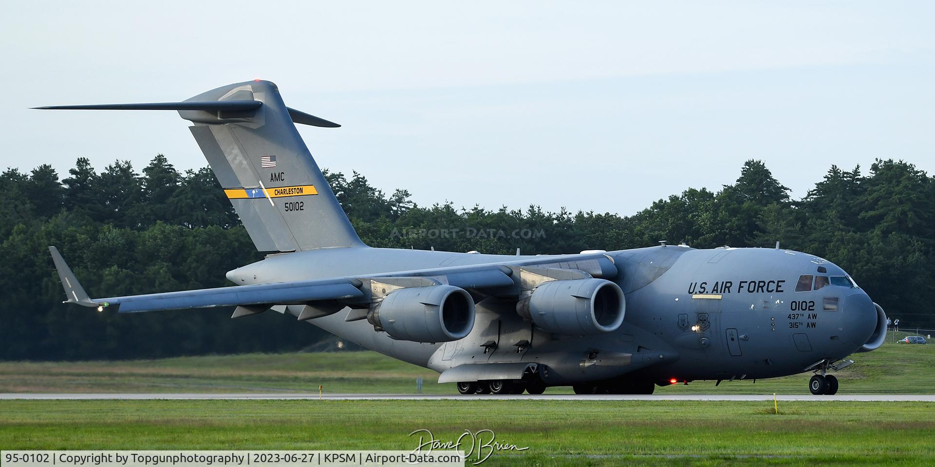 95-0102, 1995 McDonnell Douglas C-17A Globemaster III C/N P-27, 437th AW heading back to Charleston