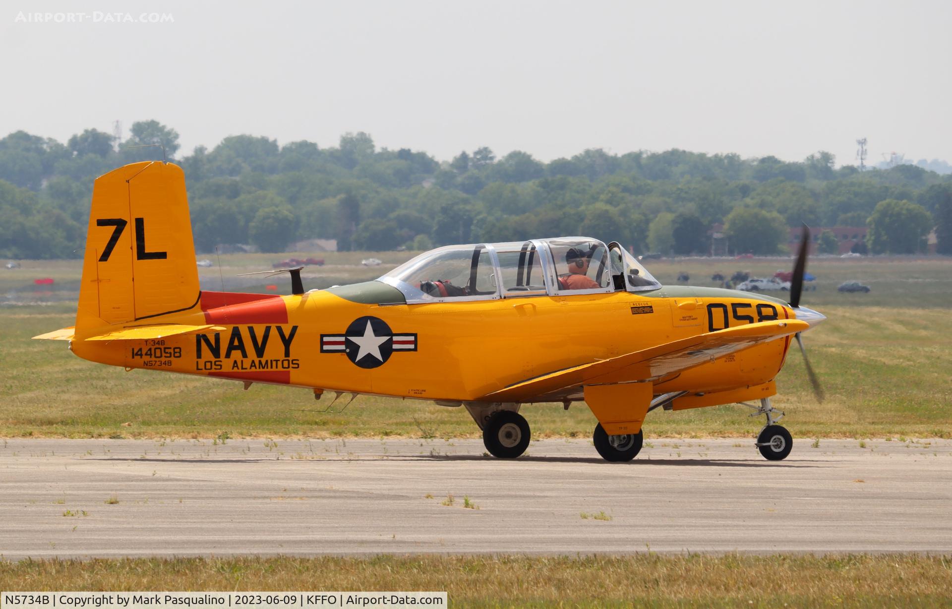 N5734B, 1956 Beech D-45 Mentor C/N BG-365, Beech T-34B