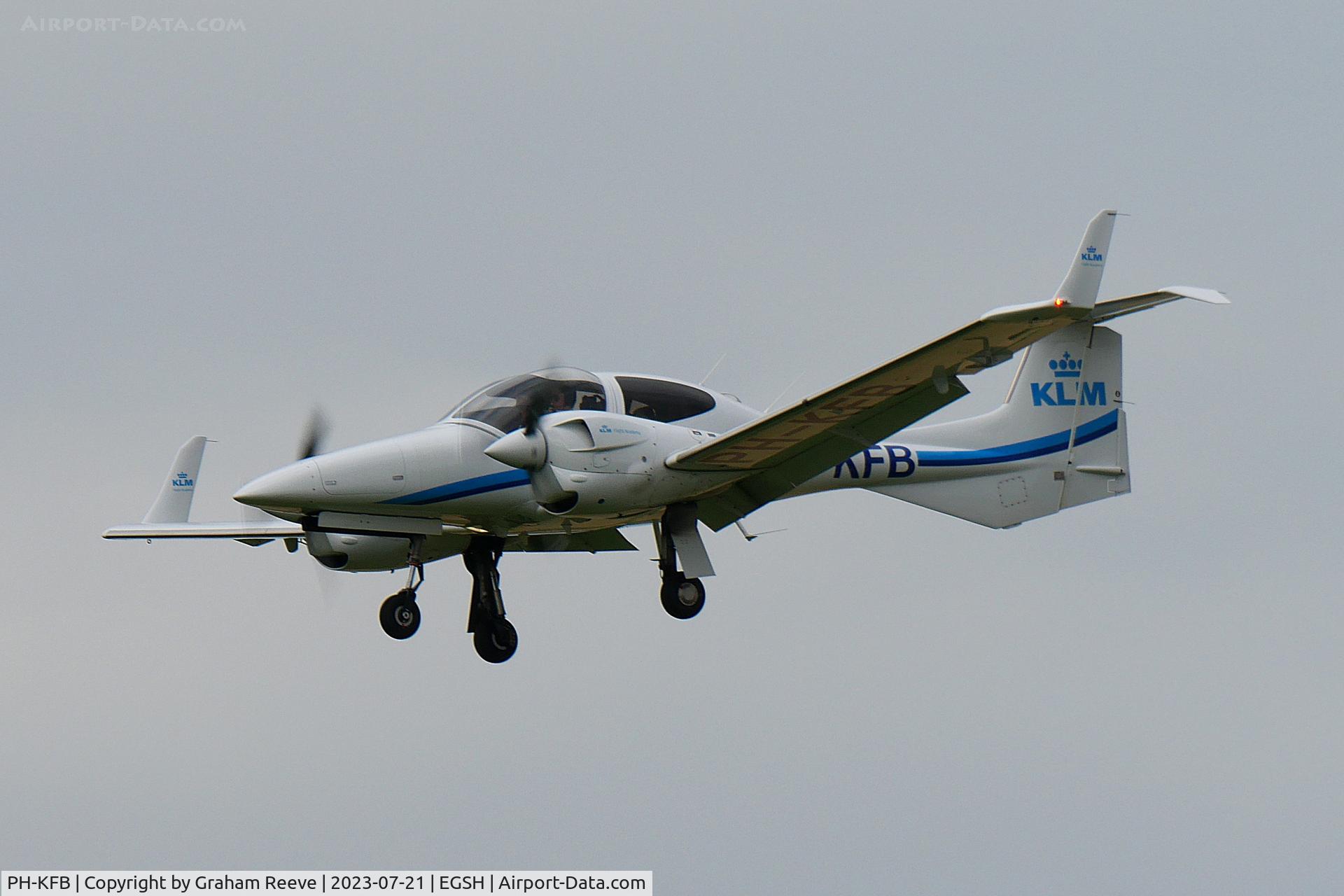 PH-KFB, 2018 Diamond DA-42 NG Twin Star C/N 42.N373, Landing at Norwich.