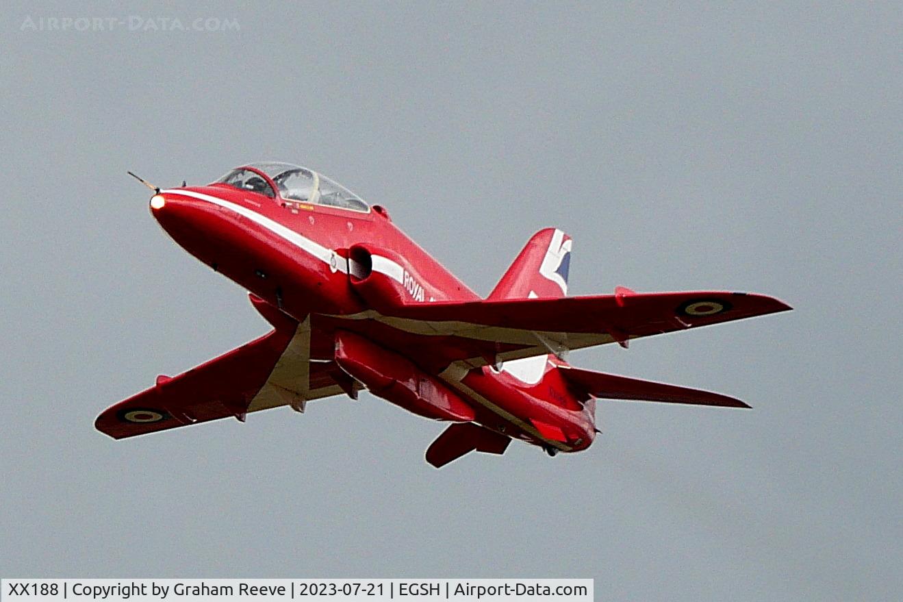 XX188, 1977 Hawker Siddeley Hawk T.1A C/N 035/312035, On approach to Norwich.