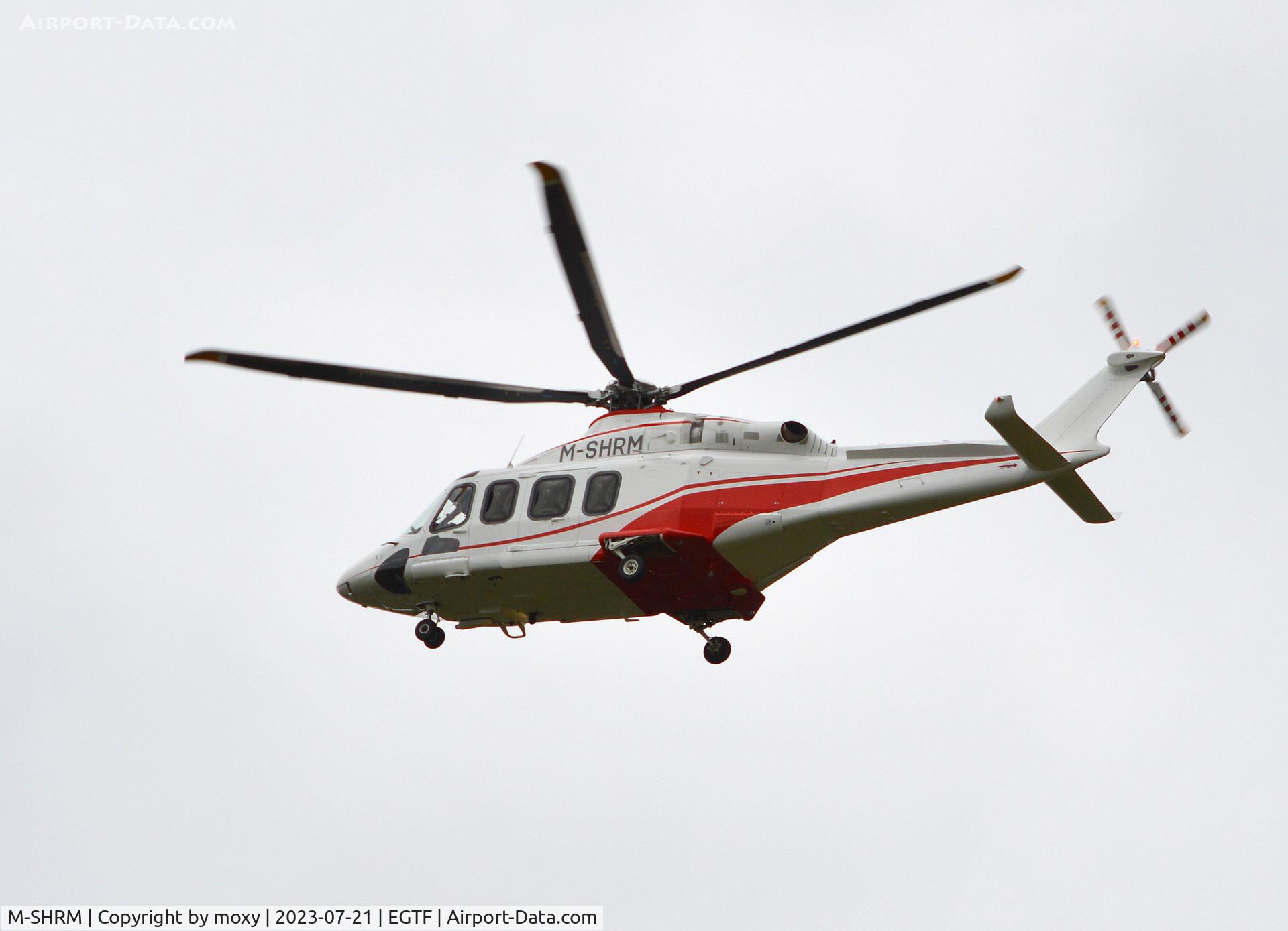 M-SHRM, AgustaWestland AW 139 C/N 31716, Leonardo AW139 departing Fairoaks.