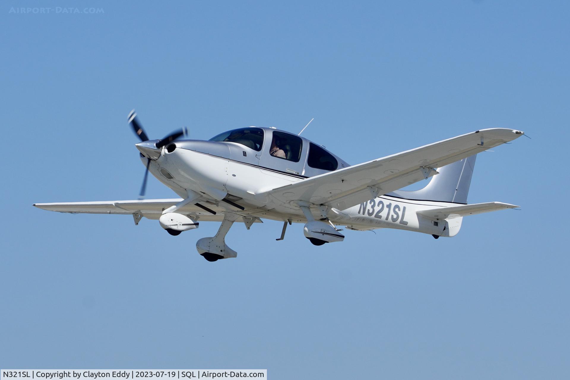N321SL, 2016 Cirrus SR20 C/N 2325, San Carlos Airport in California. 2023.