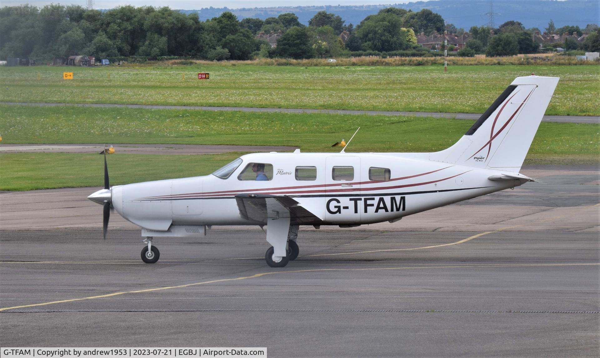 G-TFAM, 2008 Piper PA-46R-350T Malibu Matrix C/N 4692068, G-TFAM at Gloucestershire Airport.