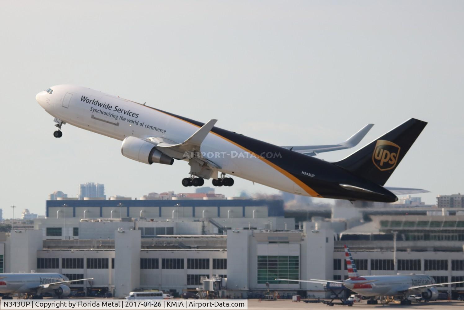 N343UP, 2011 Boeing 767-34AF C/N 37945, UPS 767-300F zx MIA-BOG