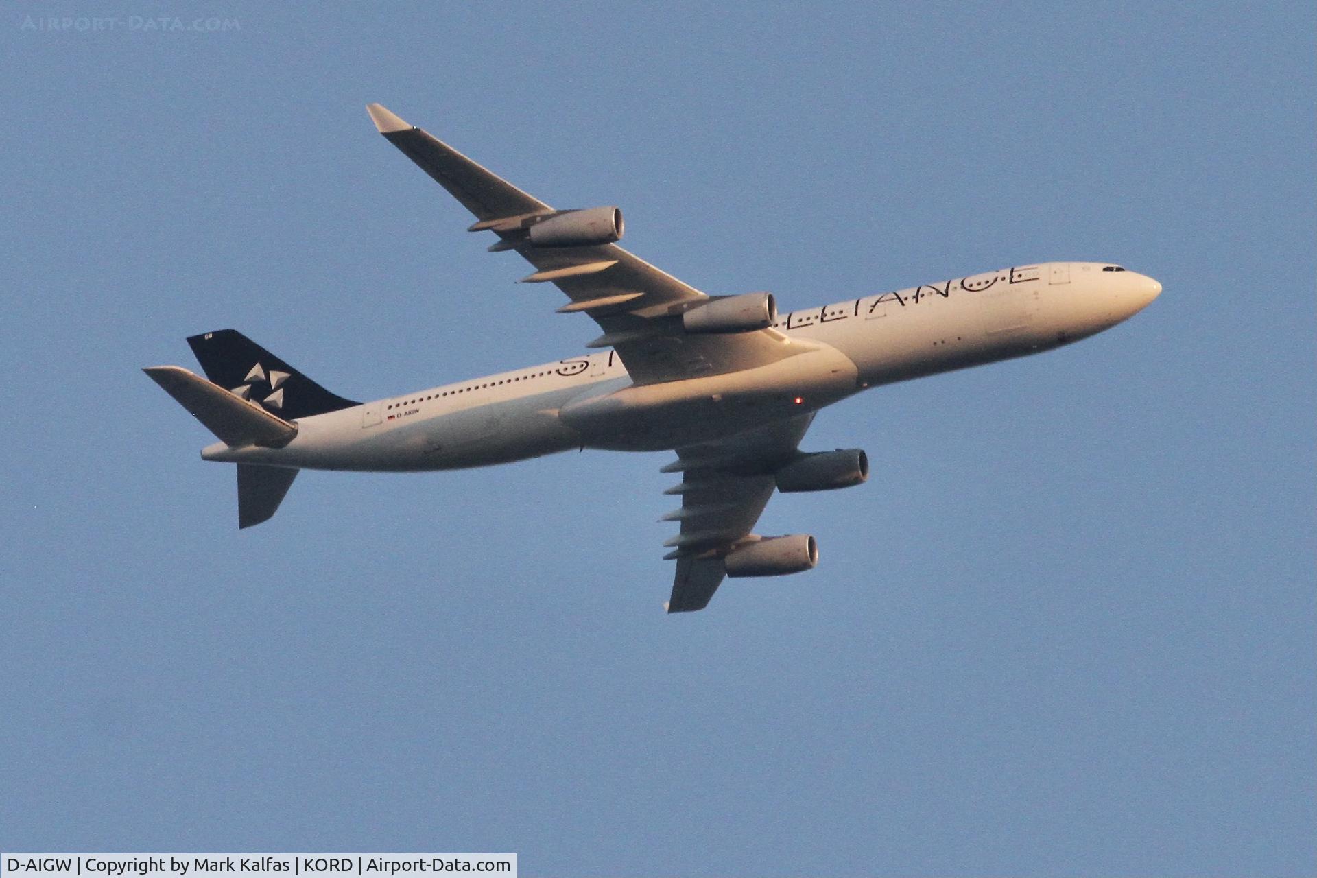 D-AIGW, 2000 Airbus A340-313X C/N 327, Lufthansa A343 D-AIGW, operating as DLH432 from 
FRA to ORD