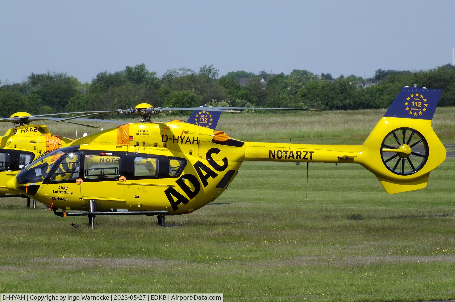 D-HYAH, 2016 Airbus Helicopters H-145 (BK-117D-2) C/N 20079, Airbus Helicopters H145 (BK-117D-2) EMS-helicopter of ADAC Luftrettung at Bonn-Hangelar airfield '2305