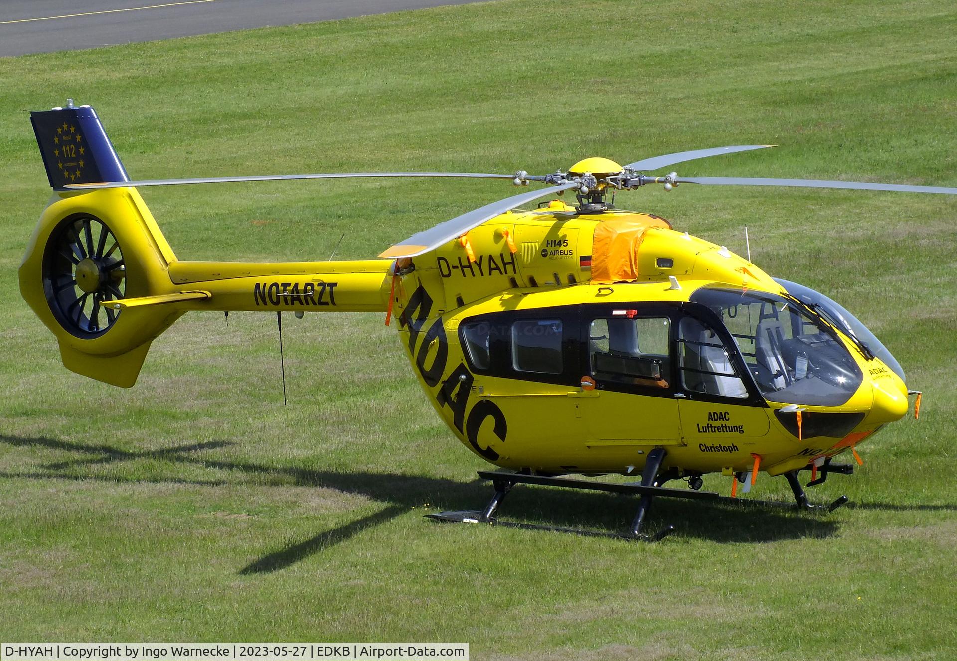 D-HYAH, 2016 Airbus Helicopters H-145 (BK-117D-2) C/N 20079, Airbus Helicopters H145T2 (BK-117D-2) EMS-helicopter of ADAC Luftrettung at Bonn-Hangelar airfield '2305