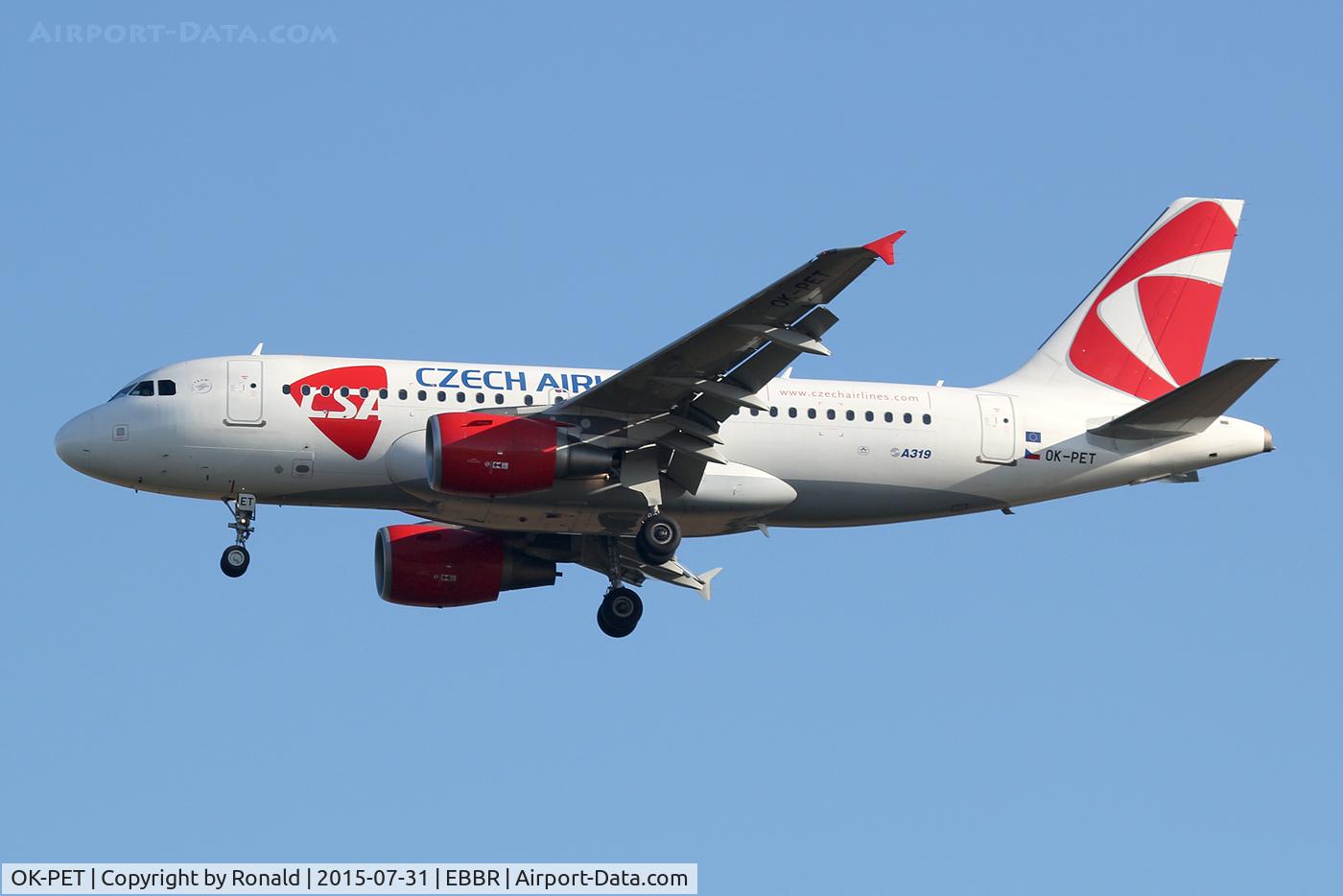OK-PET, 2010 Airbus A319-112 C/N 4258, at bru