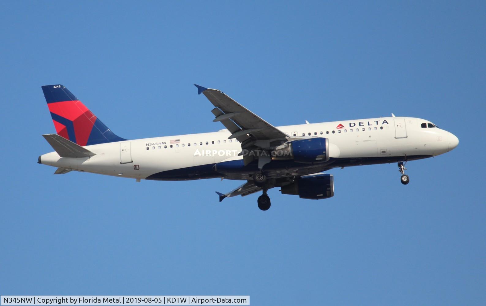 N345NW, 1993 Airbus A320-212 C/N 399, DAL A320 zx IAD-DTW