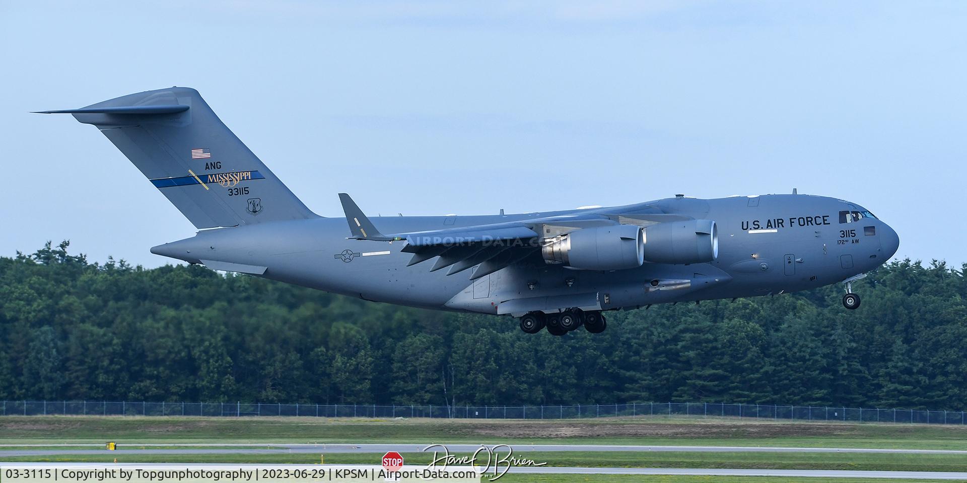03-3115, 2003 Boeing C-17A Globemaster III C/N R-115, REACH574 landing RW16