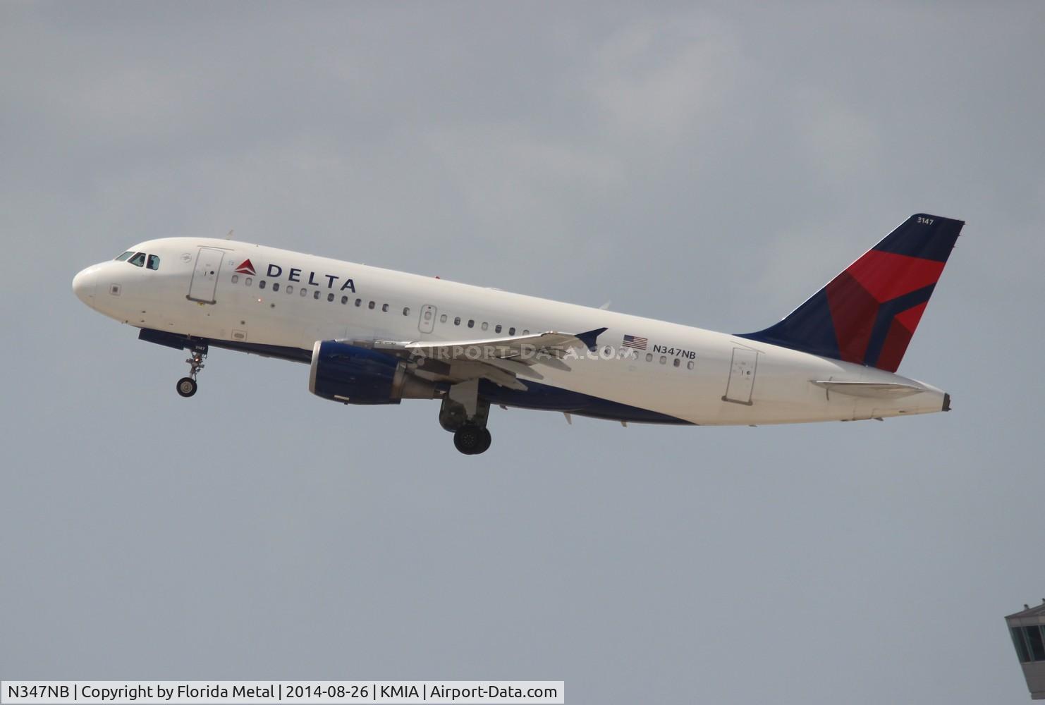 N347NB, 2002 Airbus A319-114 C/N 1800, DAL A319 zx MIA-MSP