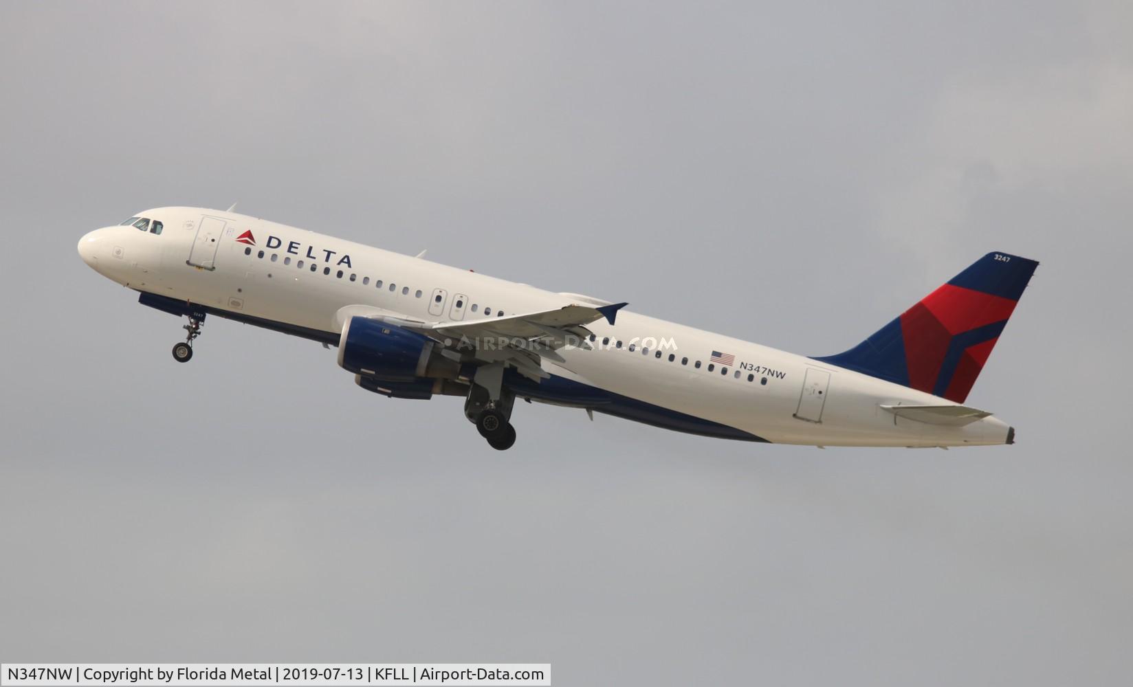 N347NW, 1993 Airbus A320-212 C/N 408, DAL A320 zx FLL-DTW