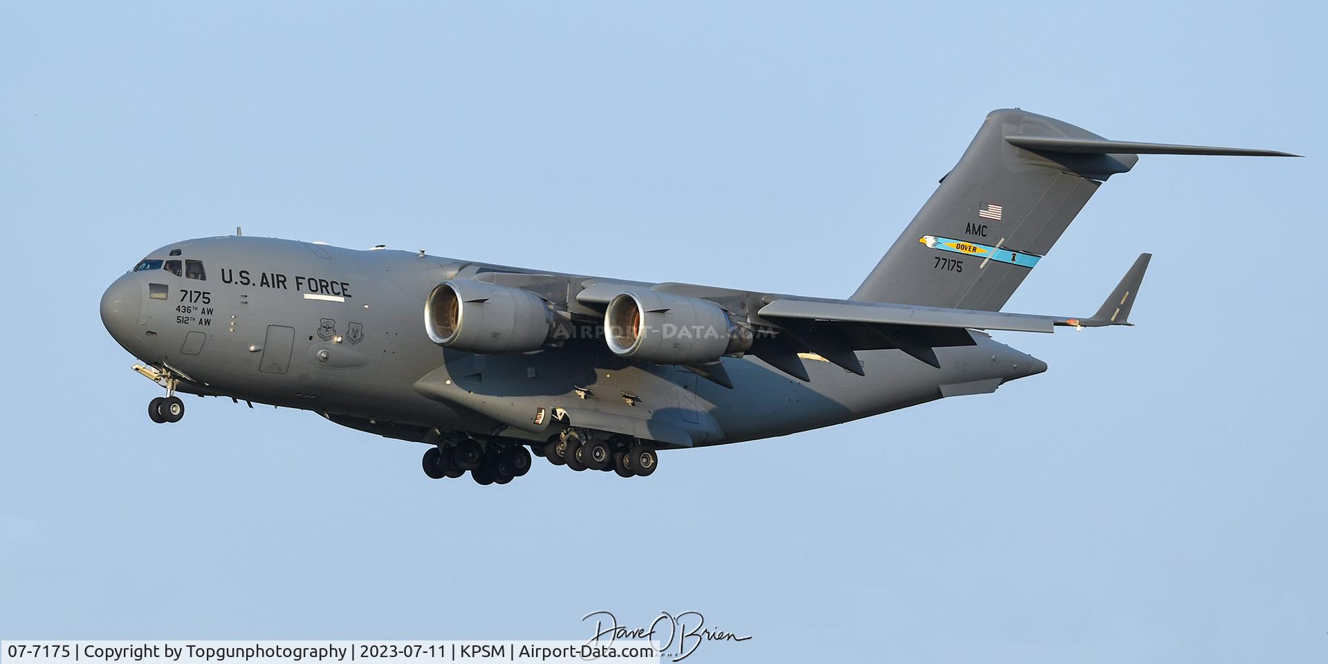 07-7175, 2007 Boeing C-17A Globemaster III C/N 50193/F192/P175, REACH146 inbound RW34