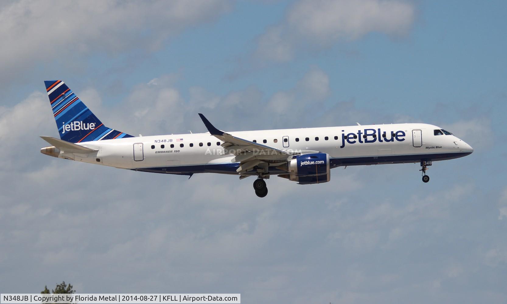 N348JB, 2012 Embraer ERJ-190-100 IGW 190AR C/N 19000511, JBU E190 zx MBJ-FLL