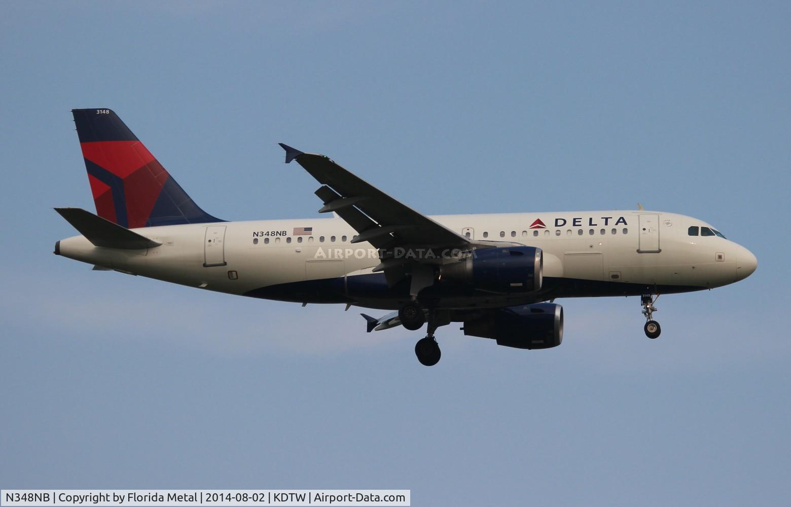 N348NB, 2002 Airbus A319-114 C/N 1810, DAL A319 zx PIT-DTW