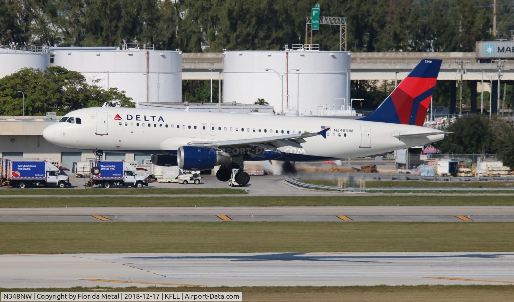 N348NW, 1993 Airbus A320-212 C/N 410, DAL A320 zx DTW-FLL