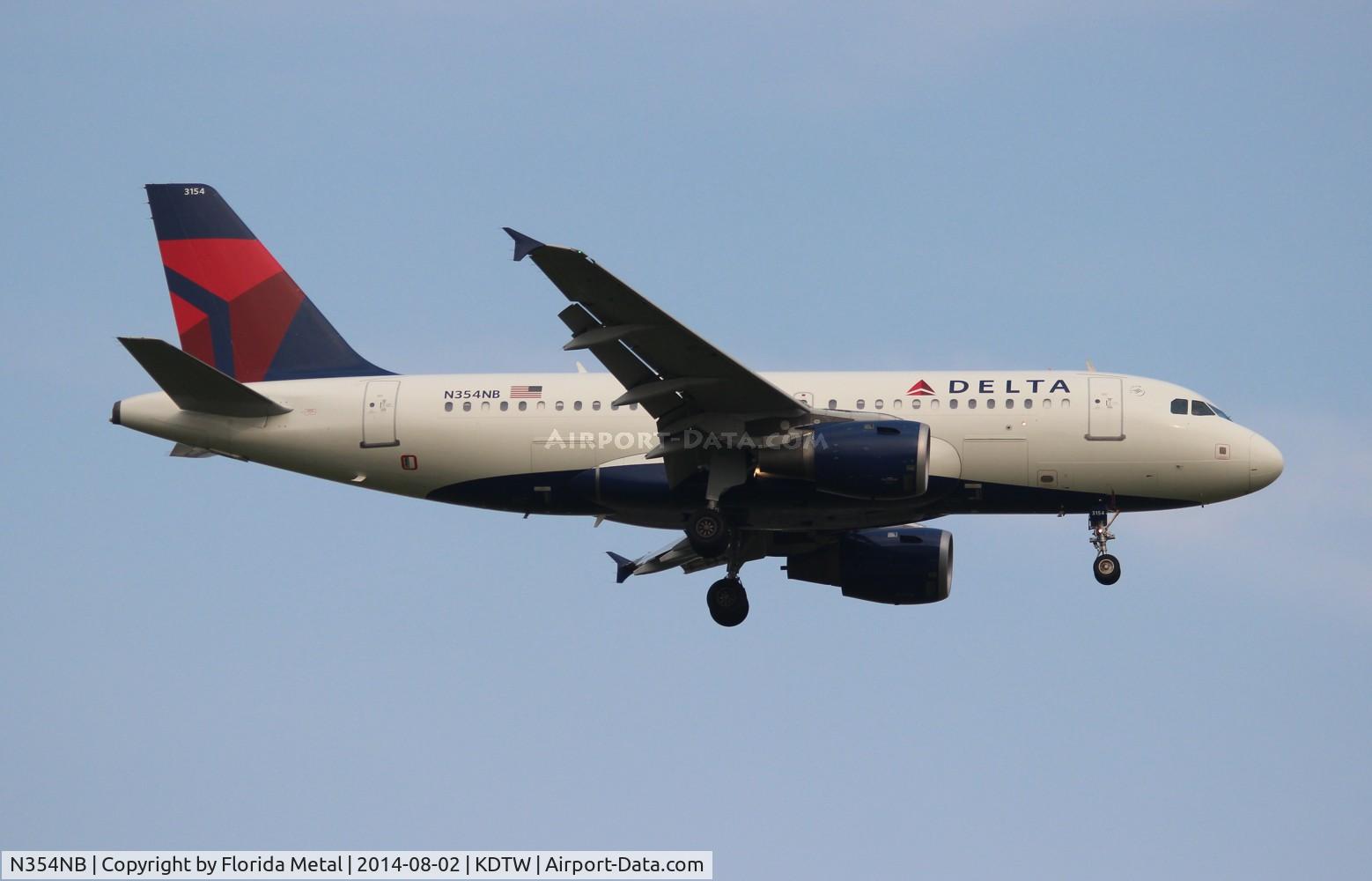 N354NB, 2002 Airbus A319-114 C/N 1833, DAL A319 zx CHS-DTW