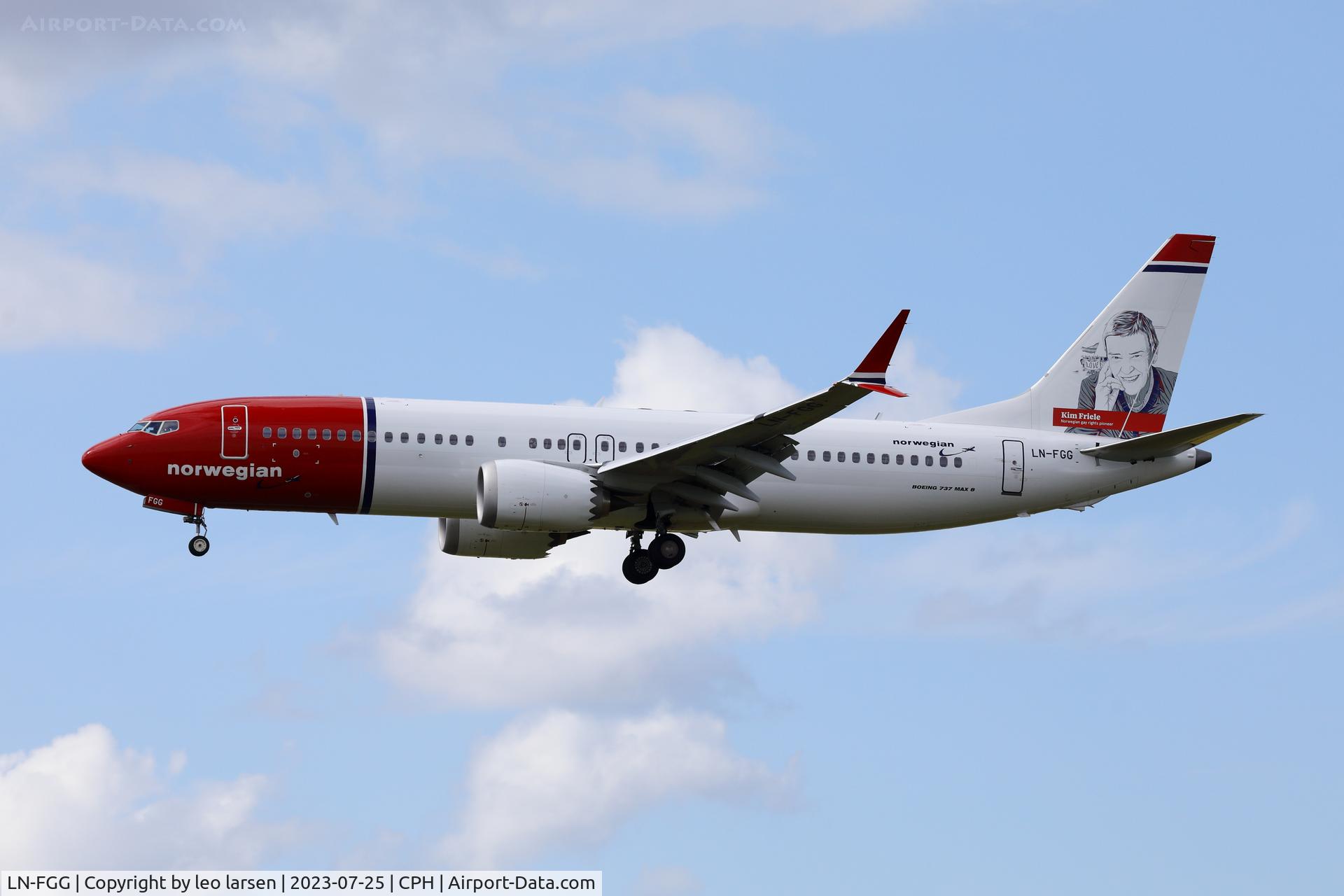 LN-FGG, 2021 Boeing 737-8 MAX C/N 43343, Copenhagen 25.7.2023 with 