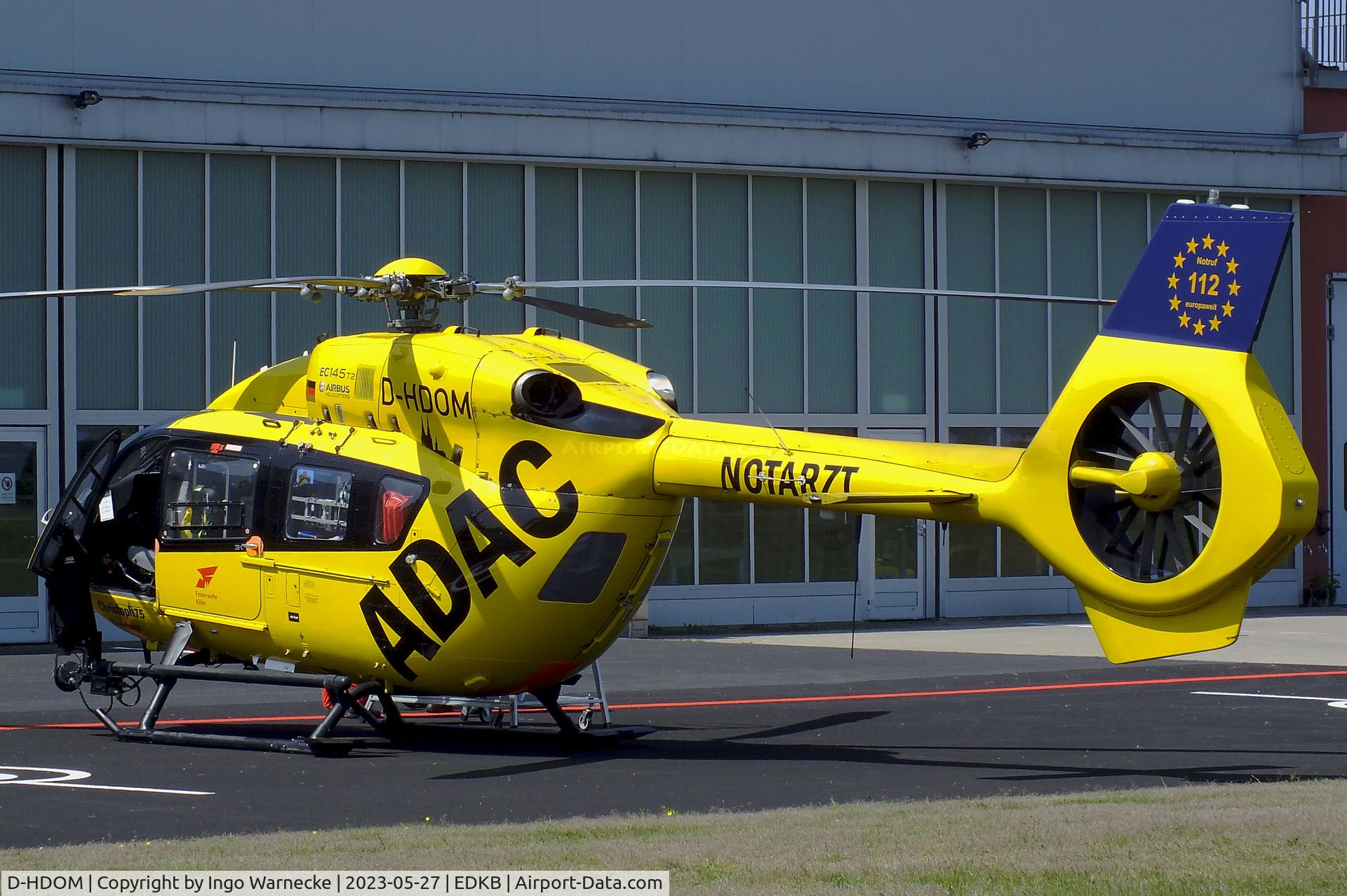 D-HDOM, 2015 Airbus Helicopters H-145 (BK-117D-2) C/N 20027, Airbus Helicopters H145T2 (BK-117D-2) 'Christoph 75' EMS-helicopter of ADAC Luftrettung at Bonn-Hangelar airfield '2305