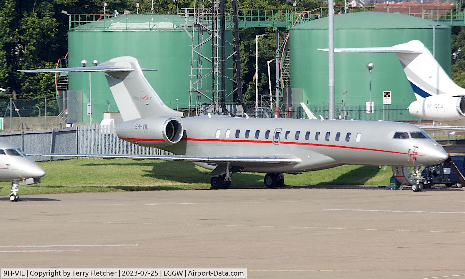 9H-VIL, Bombardier BD-700 2A12 Global C/N 70109, AtLuton Airport