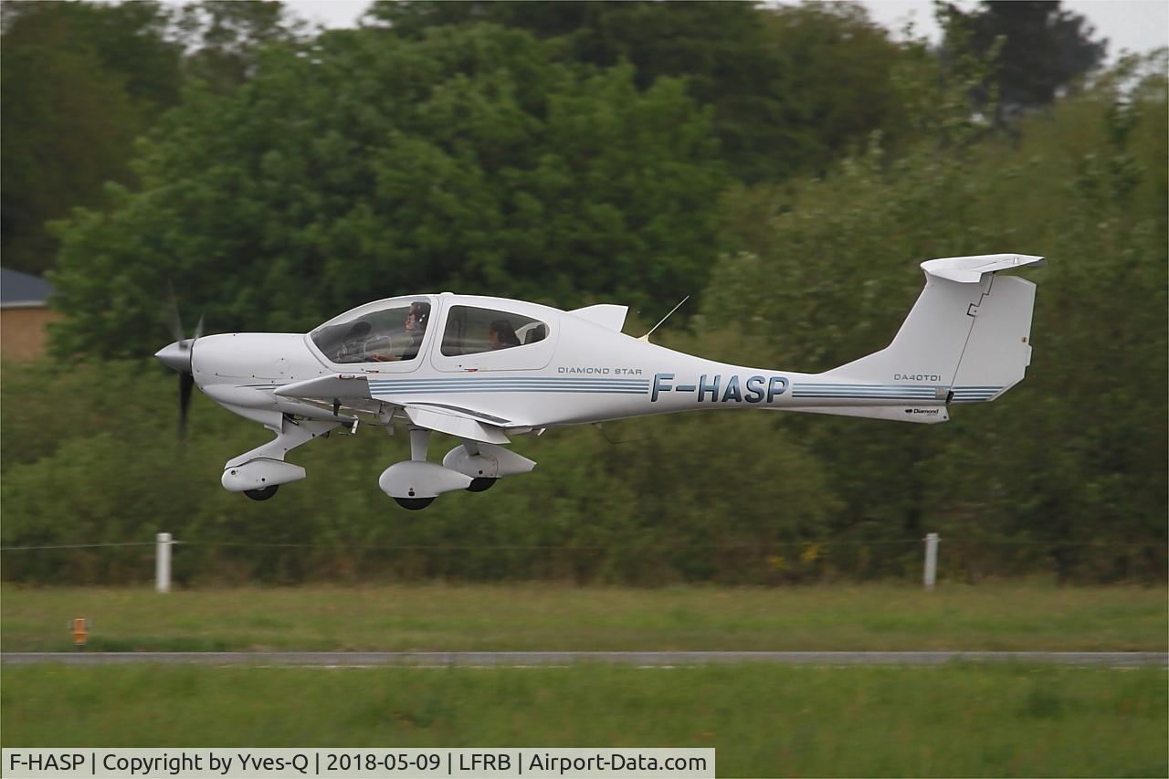 F-HASP, 2007 Diamond DA-40 Diamond Star C/N 40.281, Diamond DA-40 Diamond Star, Landing rwy 25L, Brest-Bretagne airport (LFRB-BES)